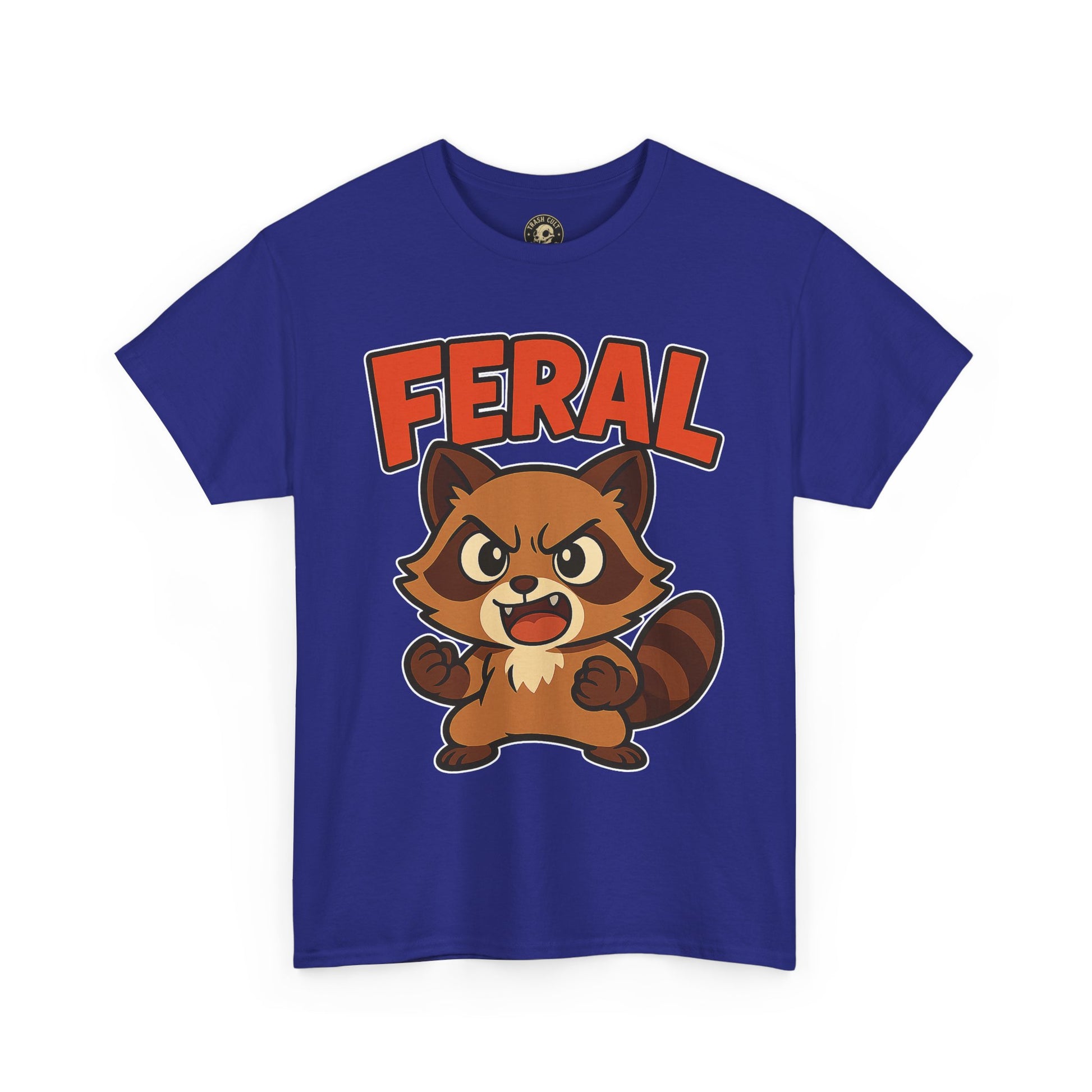 Feral Cartoon Tee - Unisex Heavy Cotton Shirt, Cute Graphic, Animal Lovers Gift, Casual Wear, Fun T-Shirt for Kids & Adults