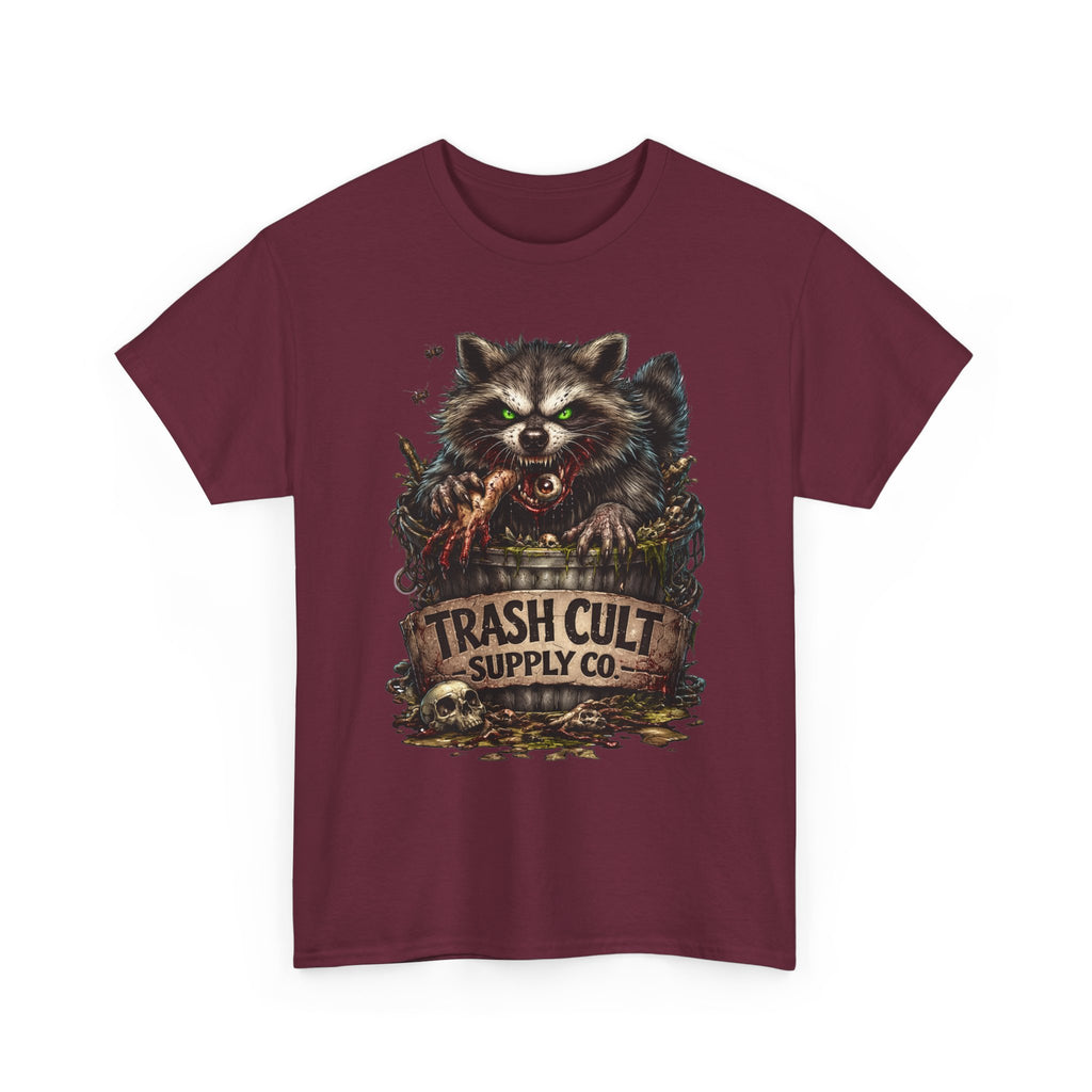 Raccoon 'Trash Cult Supply Co.' Graphic Tee — Vintage Grunge Animal Streetwear