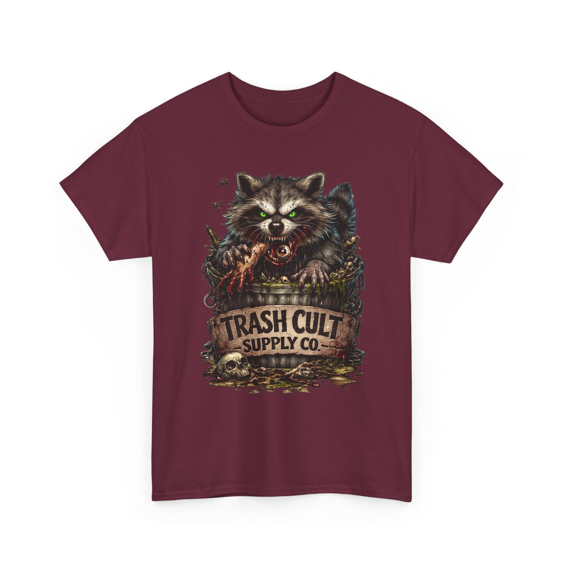 Raccoon 'Trash Cult Supply Co.' Graphic Tee — Vintage Grunge Animal Streetwear