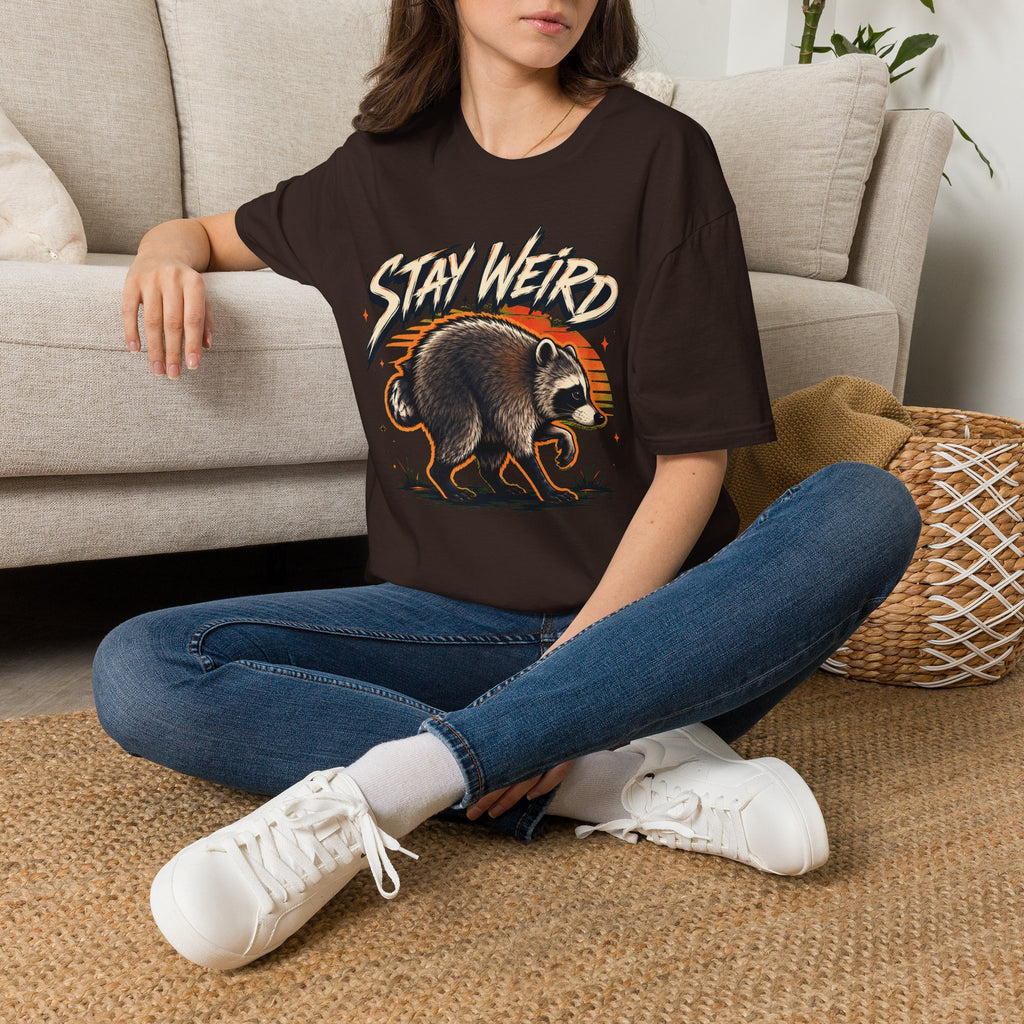 Stay Weird Raccoon Jimothy T-Shirt — Vintage Graphic Tee
