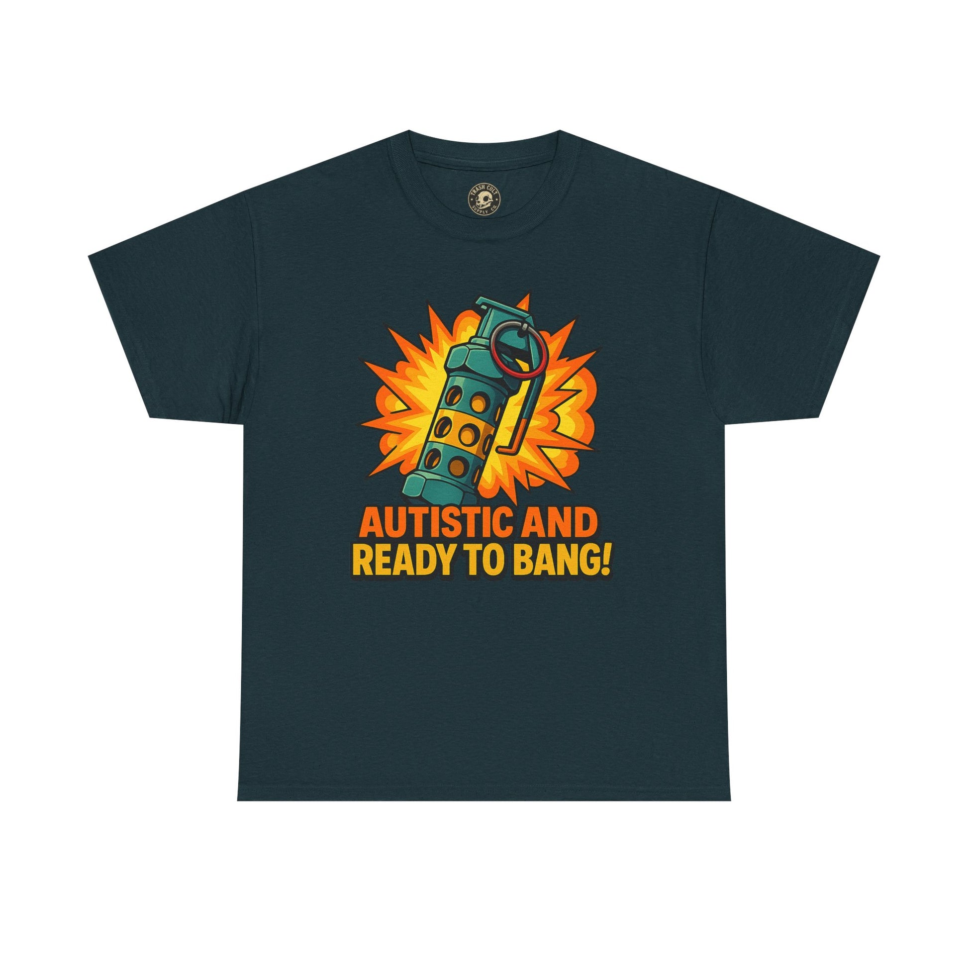 Autistic and Ready to Bang! Unisex Heavy Cotton Tee | Fun Graphic Tee, Autistic Pride, Gift for Autism Awareness, Casual Wear
