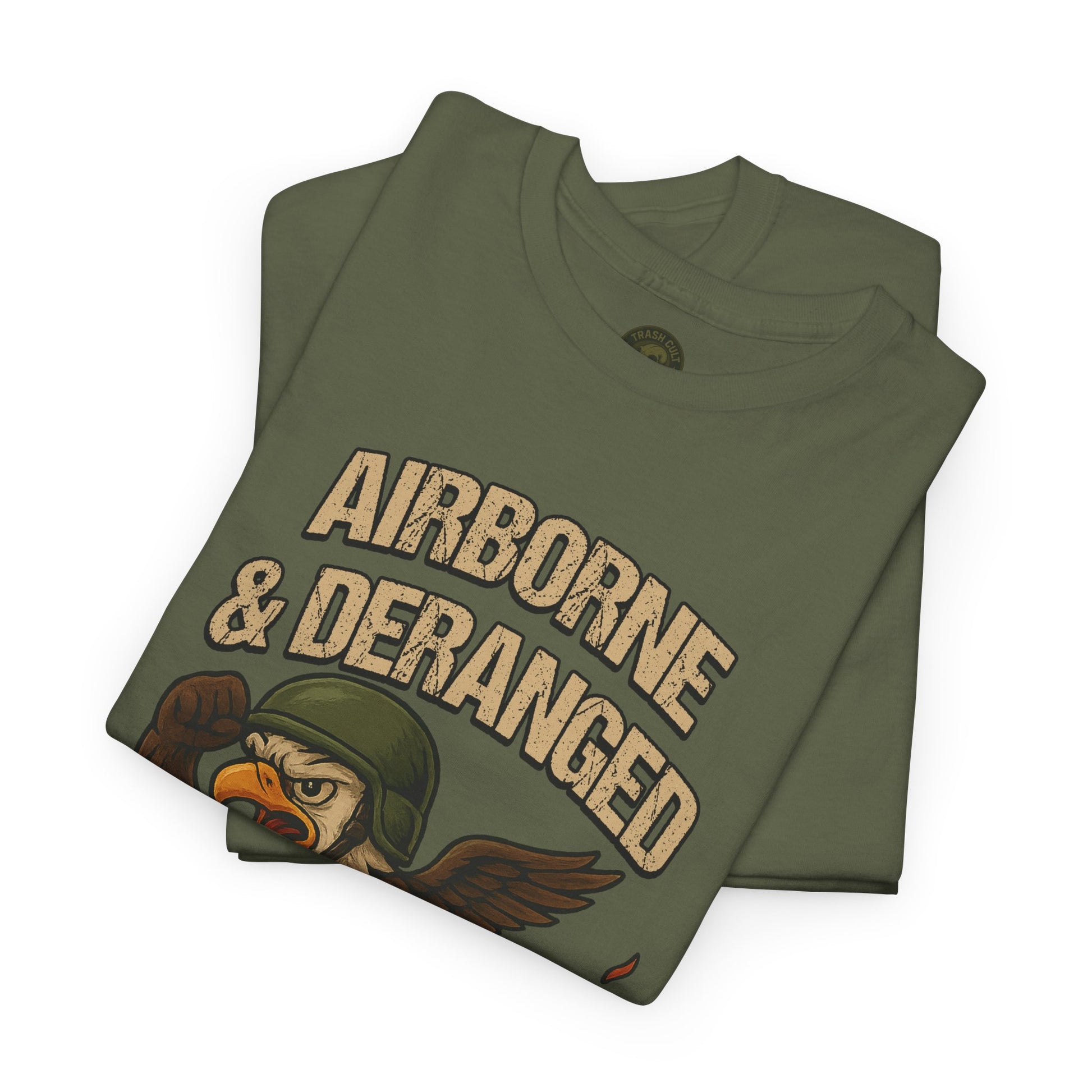 Airborne & Deranged T-Shirt – Trash Cult Supply Co. | Gildan 5000 Heavy Cotton Tee
