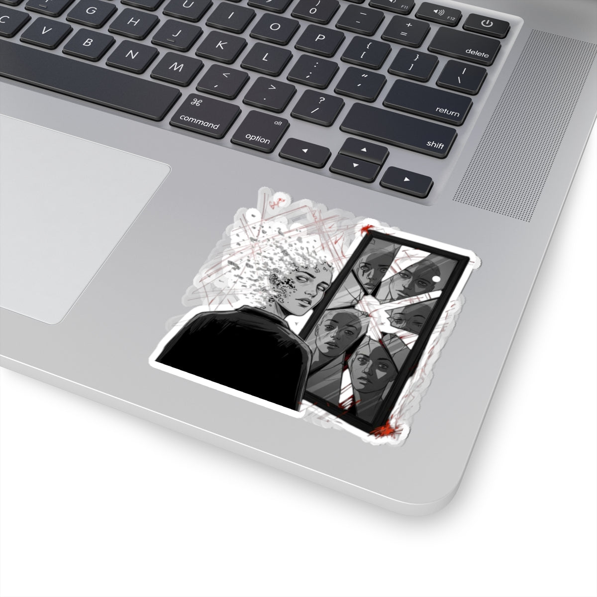 Xian Allen x Trash Cult Sticker – “Don’t Look Too Close” | Surreal Mirror Kiss Cut Decal