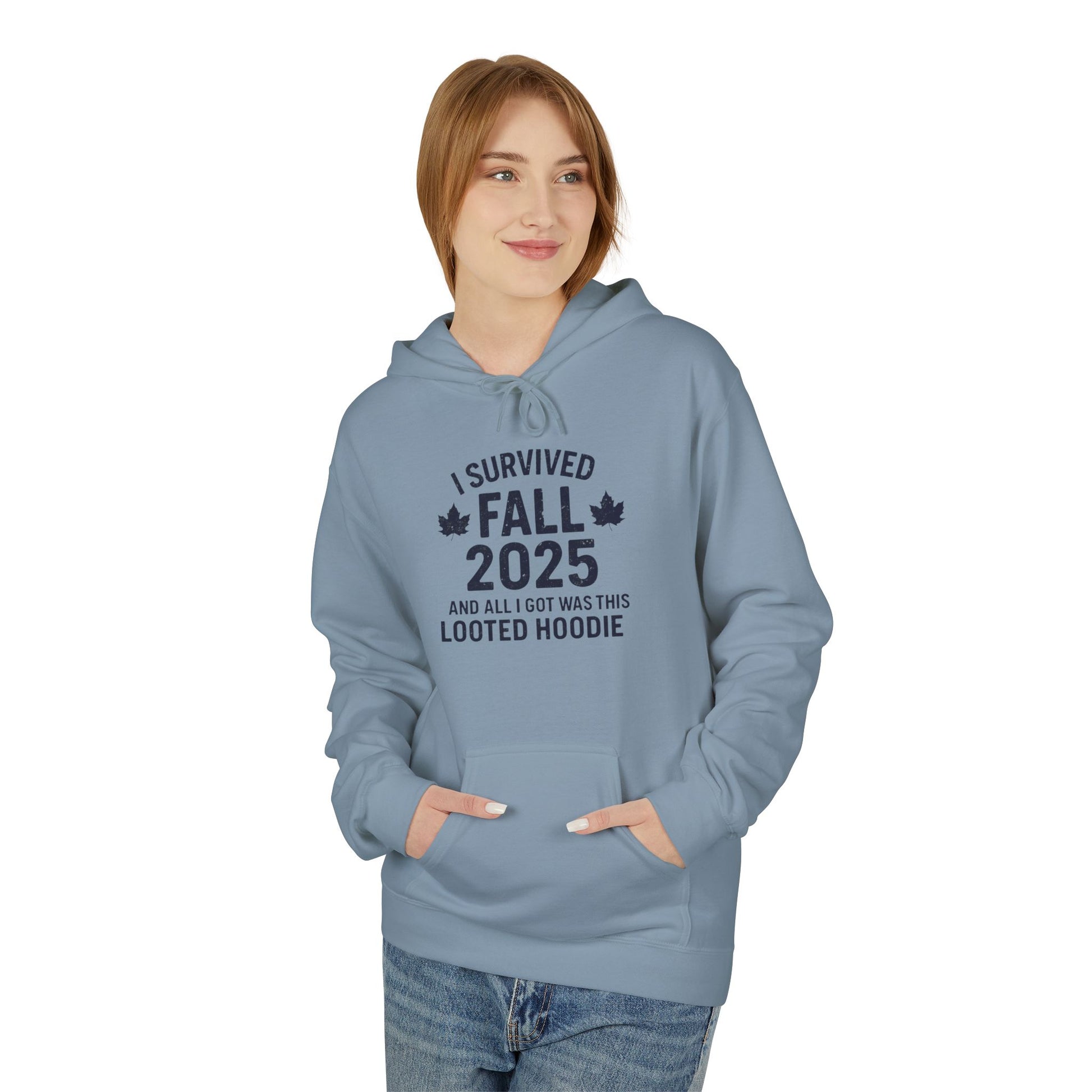 I Survived Fall 2025 Hoodie – Looted Hoodie Meme Sweatshirt – Fall of Humanity Collection – Trash Cult Supply Co.