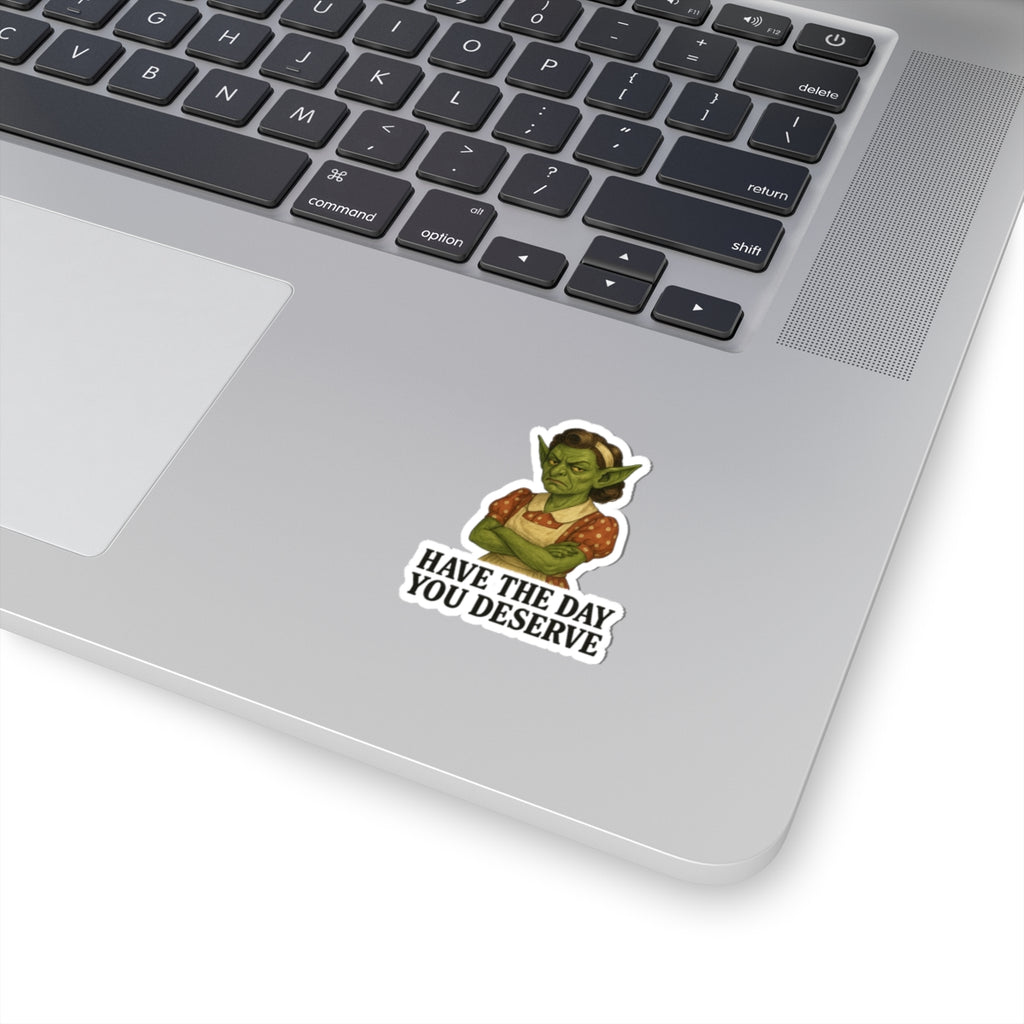 Sassy Kiss-Cut Stickers - 'Have the Day You Deserve' Motivational Decals for Laptops, Water Bottles, and Journals, Fun Gifts for [...]