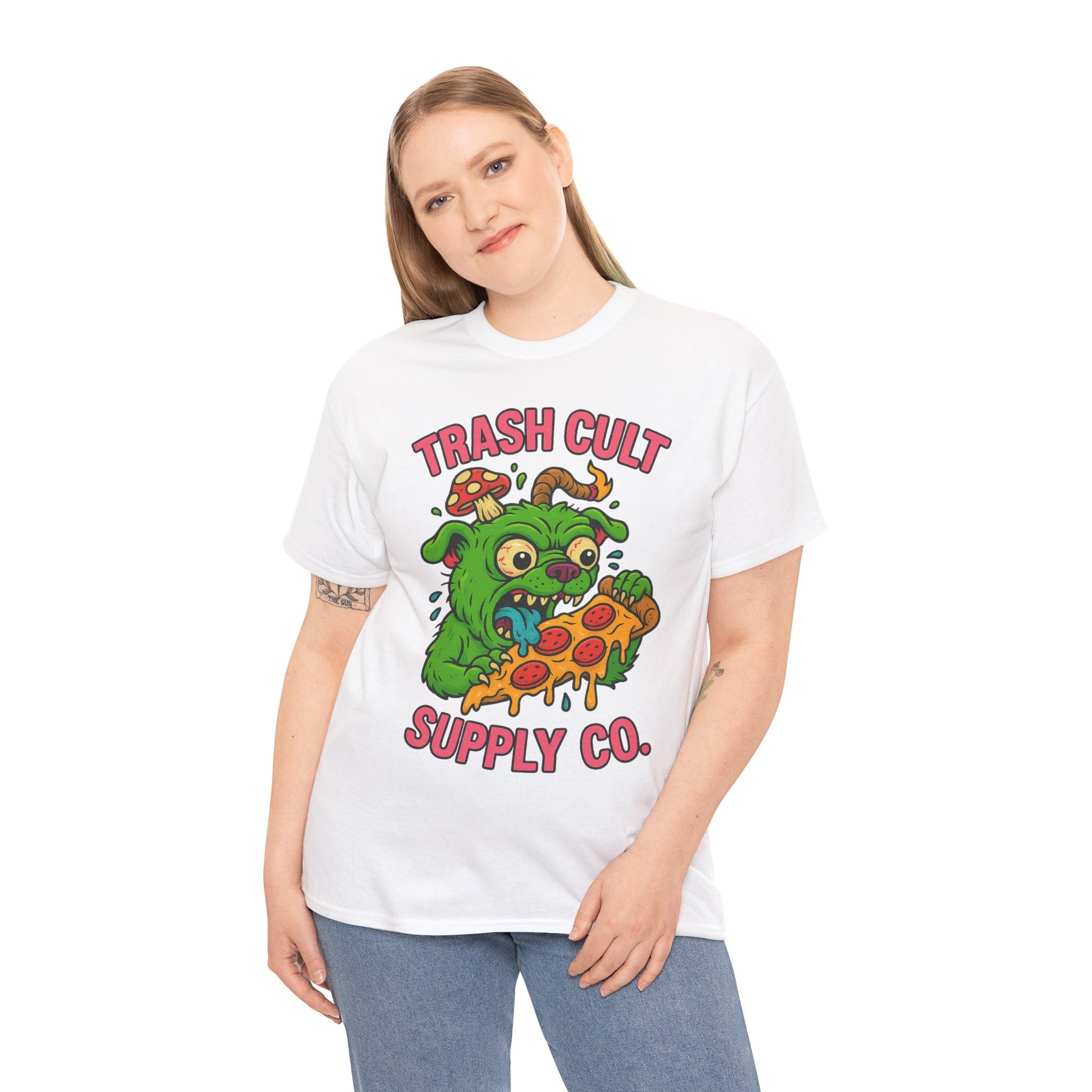 Feral Pizza Monster Shirt – Trash Cult Supply Co | Gildan 5000 Graphic Tee