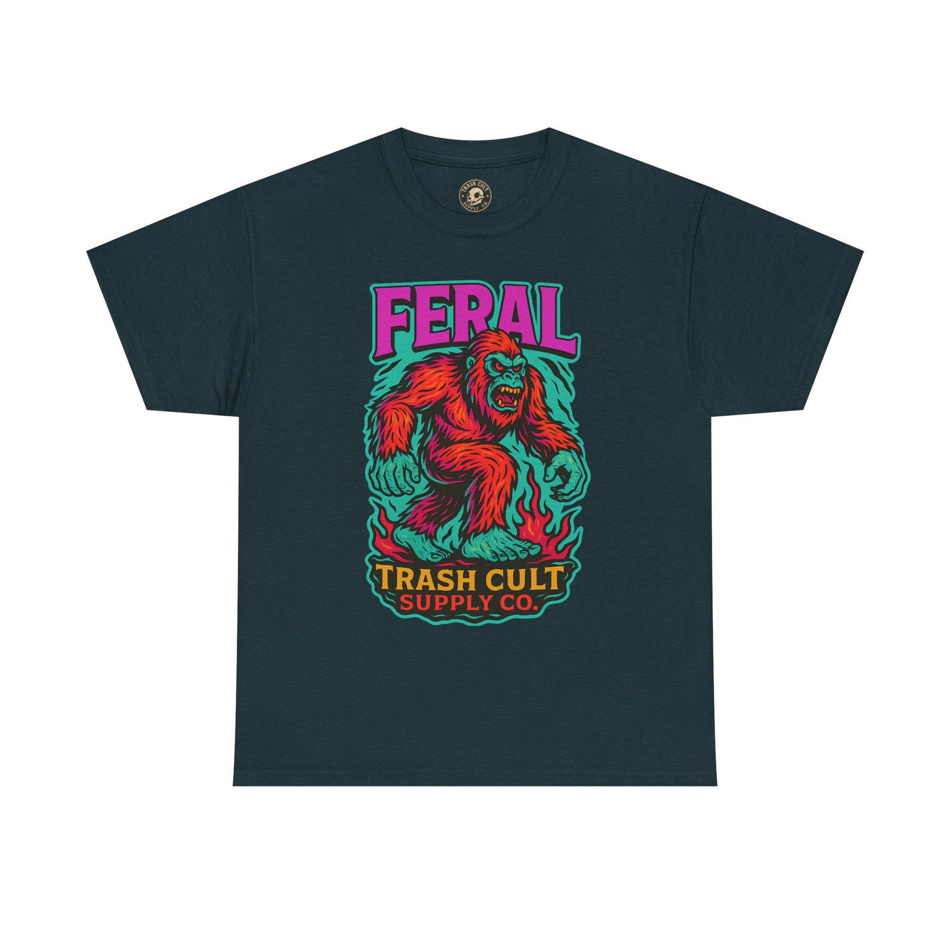 FERAL Bigfoot Shirt – Trashcore Bold Colors | Trash Cult Supply Co | Gildan 5000 Tee