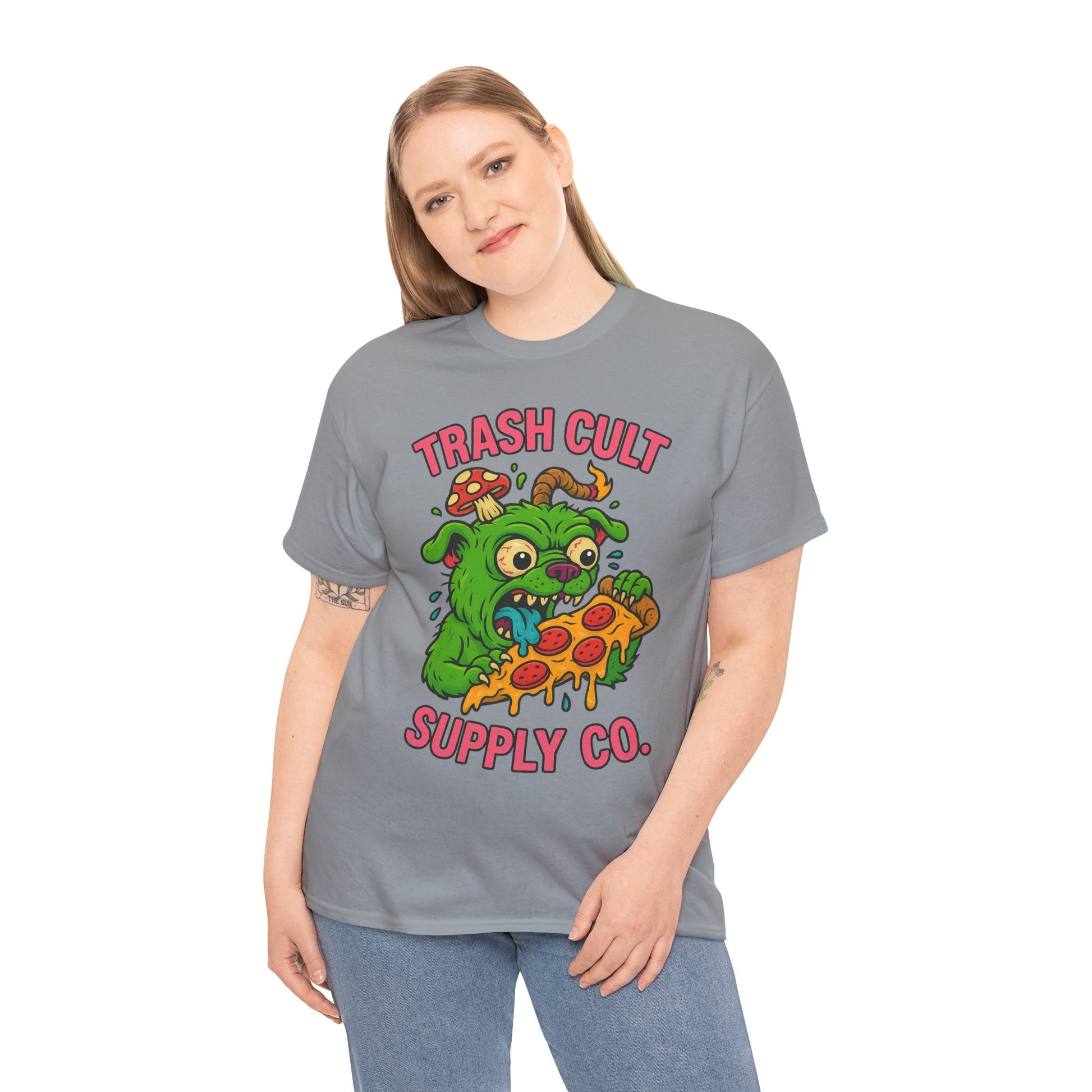 Feral Pizza Monster Shirt – Trash Cult Supply Co | Gildan 5000 Graphic Tee