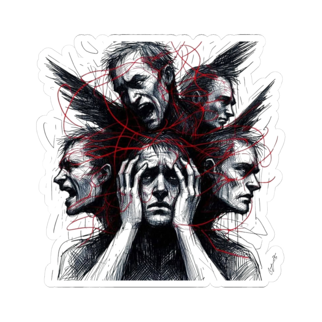 Xian Allen x Trash Cult Sticker – “Loud Inside My Head” | Kiss Cut Dark Art Decal