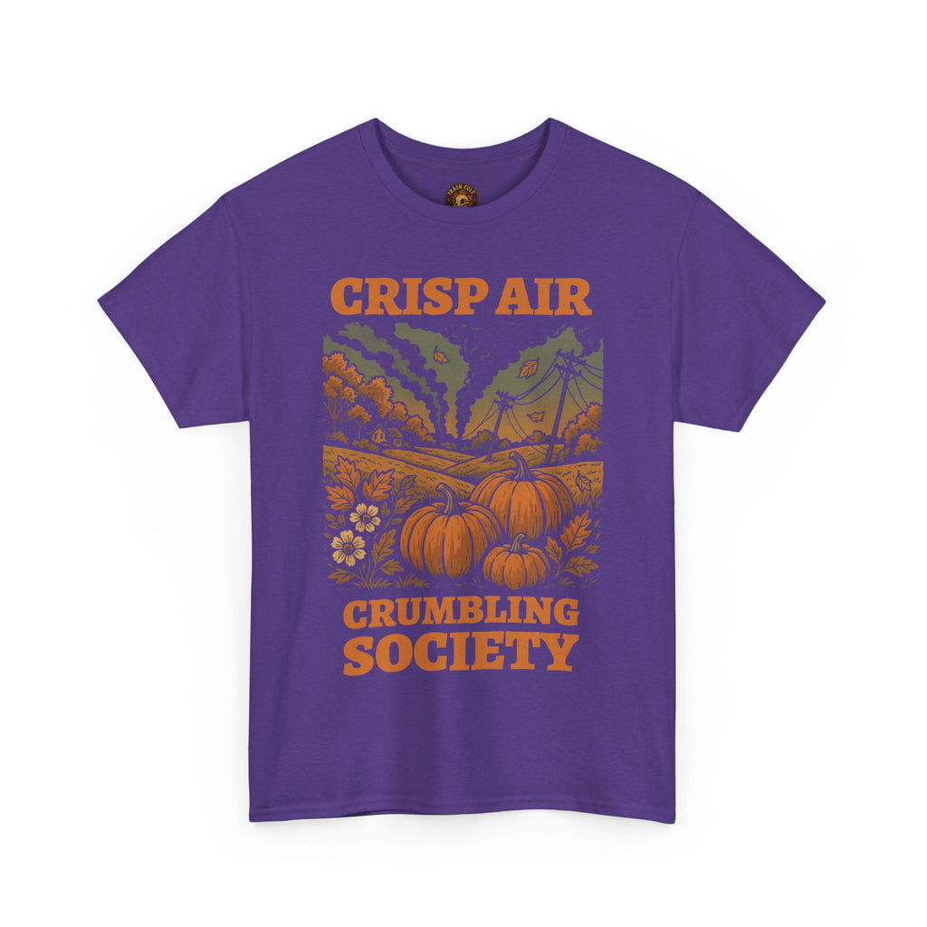 Crisp Air Crumbling Society Shirt – Dystopian Fall Pumpkin Tee – Fall of Humanity Collection – Trash Cult Supply Co.