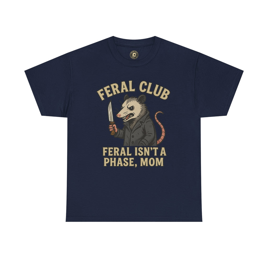Feral Club Tee - Unisex Heavy Cotton Shirt, Funny Graphic T-Shirt, Gift for Mom, Casual Wear, Easygoing Lifestyle