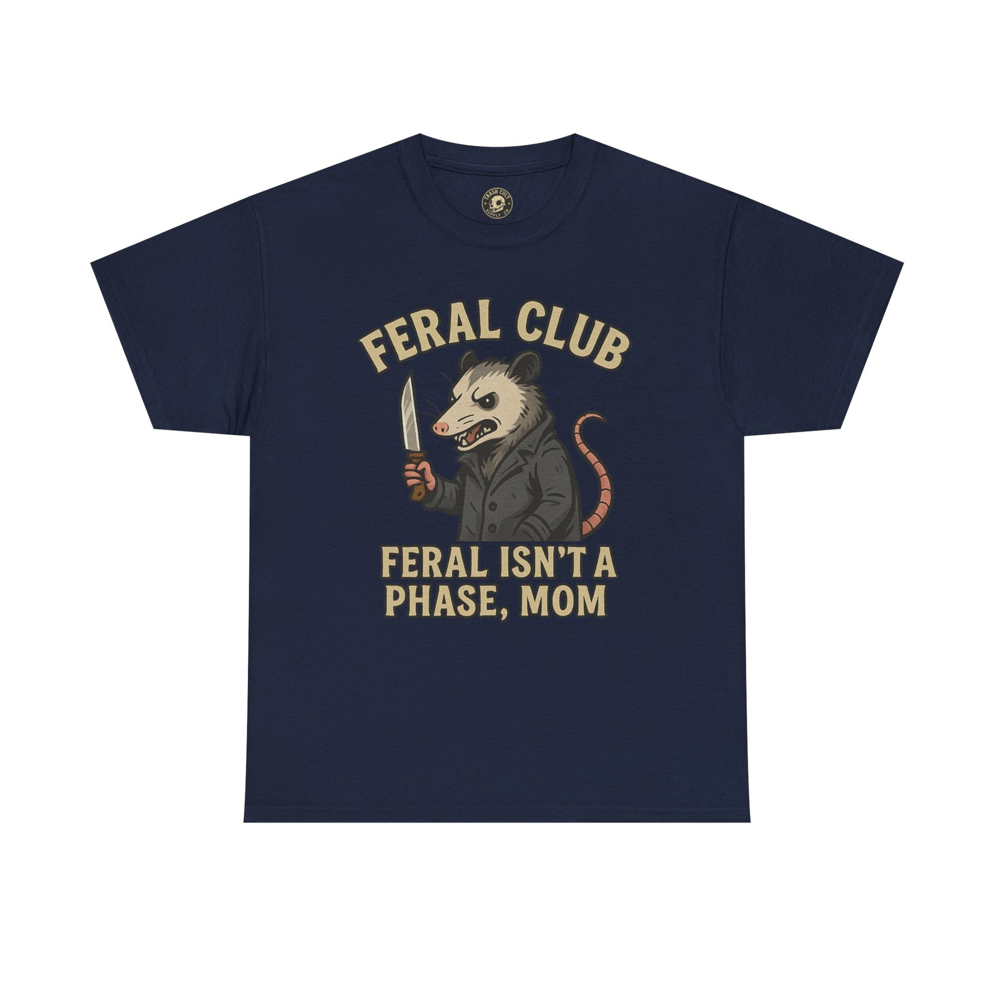 Feral Club Tee - Unisex Heavy Cotton Shirt, Funny Graphic T-Shirt, Gift for Mom, Casual Wear, Easygoing Lifestyle