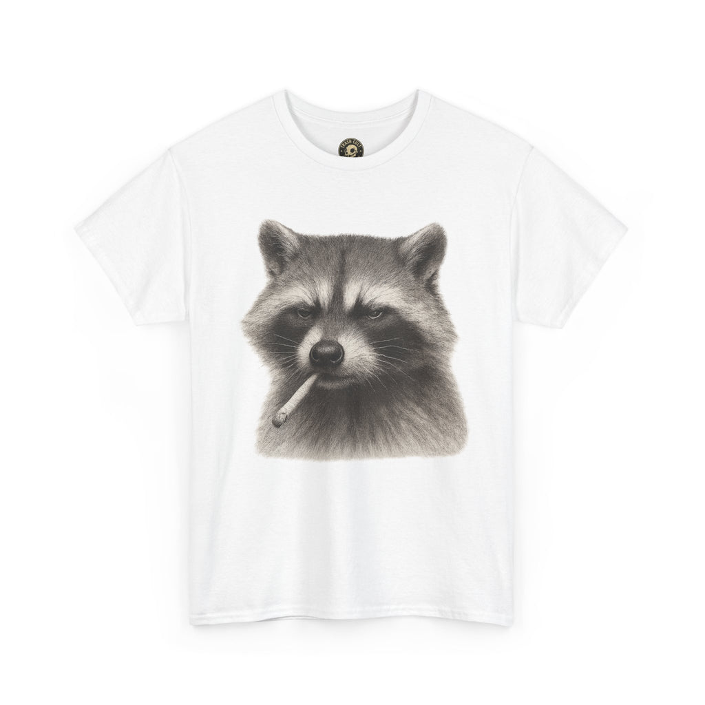 Dirty Harry Raccoon Halftone Shirt – Soft Grit Aesthetic, Smoking Trash Panda Graphic Tee
