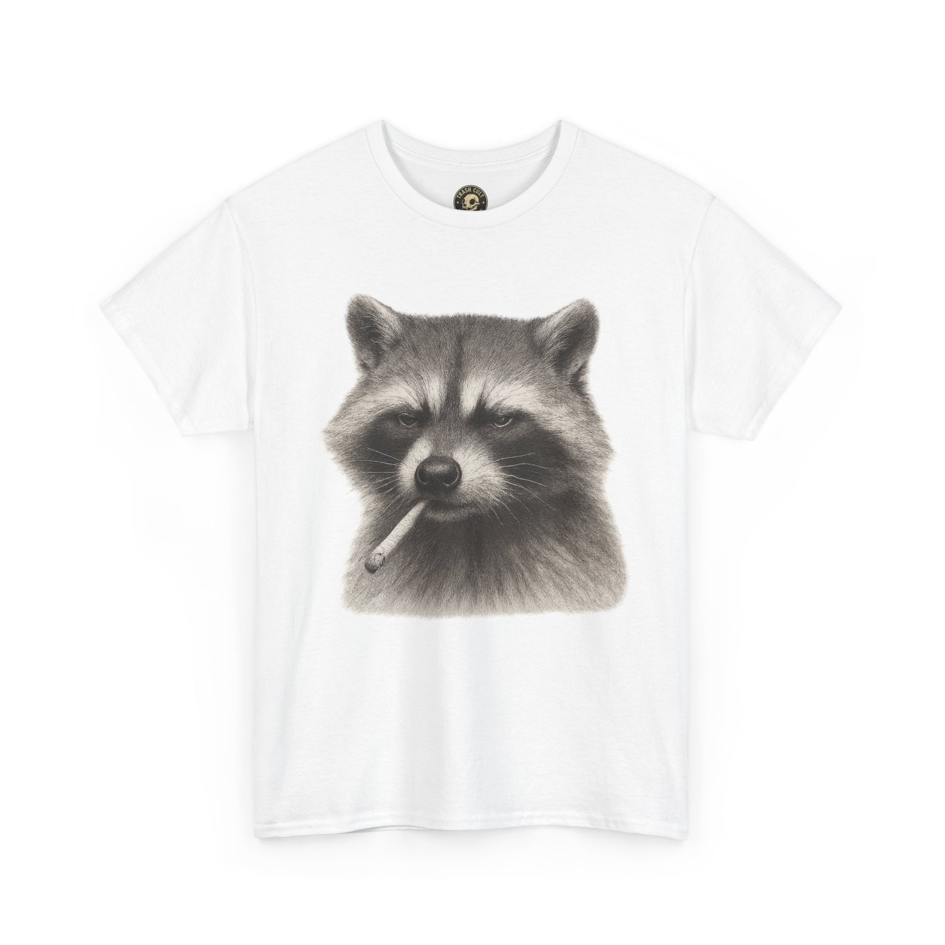Dirty Harry Raccoon Halftone Shirt – Soft Grit Aesthetic, Smoking Trash Panda Graphic Tee