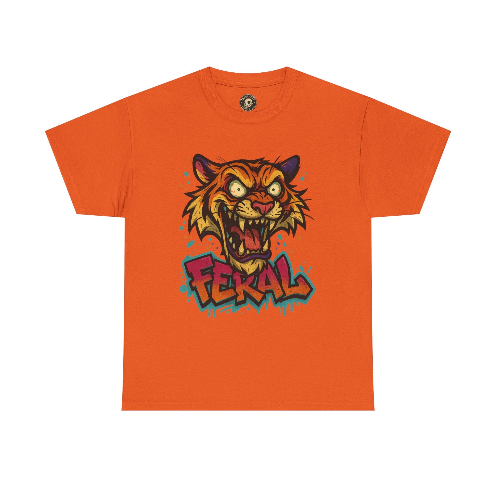 Feral Tiger Graphic Tee, Custom Artwork Shirt, Vintage Style T-Shirt, Casual Wear, Unique Gift for Animal Lovers