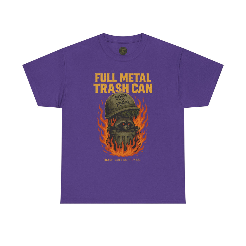 Full Metal Trash Can T-Shirt – Born to Feral Raccoon Graphic | Trash Cult Supply Co. | Gildan 5000 Tee