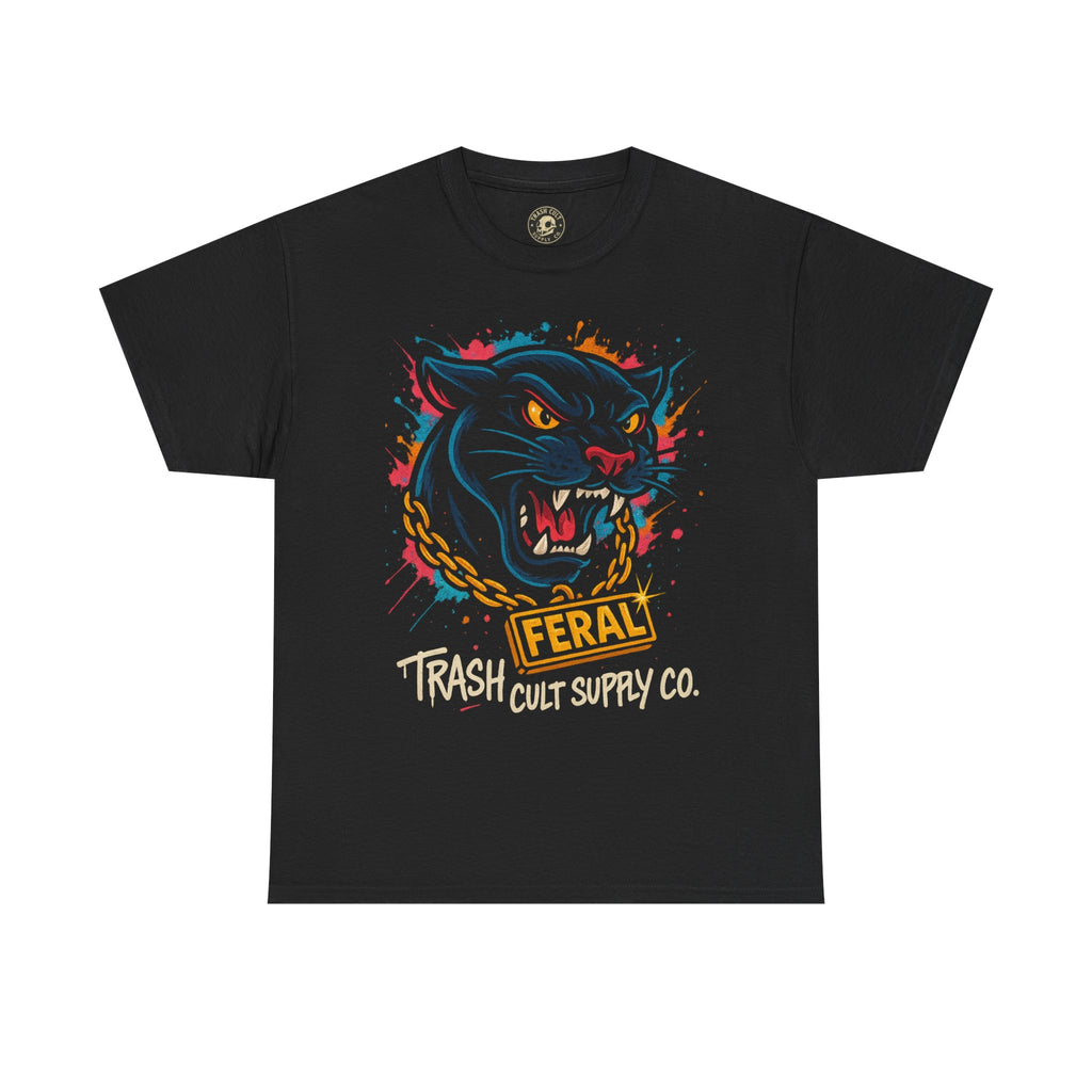 Feral Panther Graphic Tee | Unisex Heavy Cotton T-Shirt, Casual Wear, Gifts for Cat Lovers, Unique Streetwear, Festival Outfit