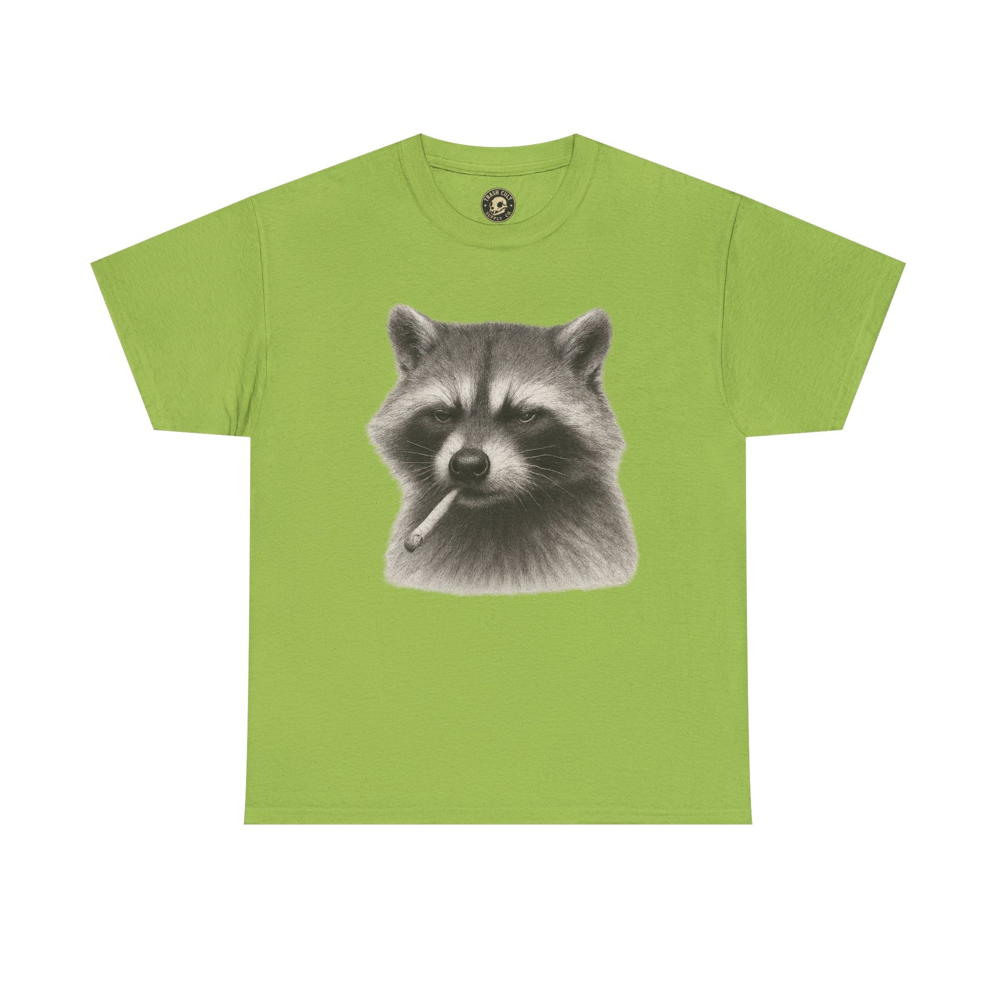 Dirty Harry Raccoon Halftone Shirt – Soft Grit Aesthetic, Smoking Trash Panda Graphic Tee