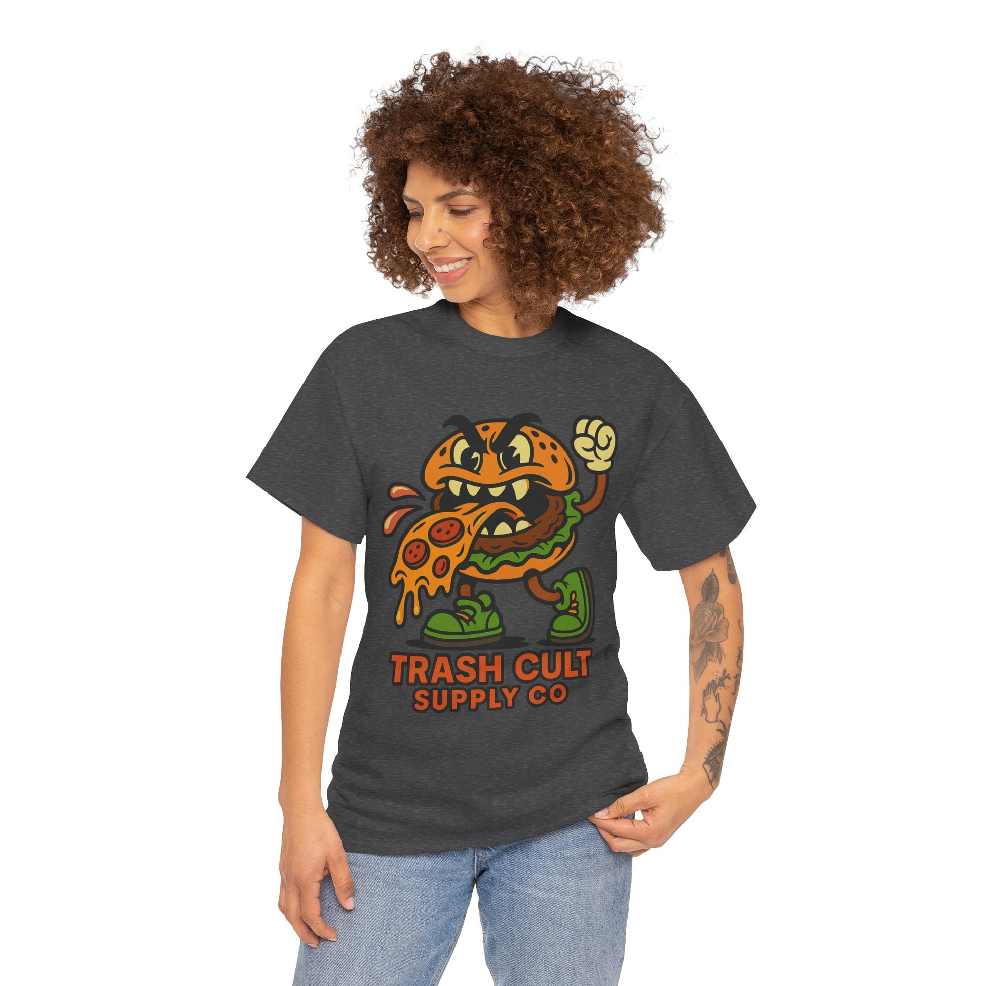 Angry Burger Pizza Spitter Tee – Trash Cult Supply Co | Gildan 5000 Shirt