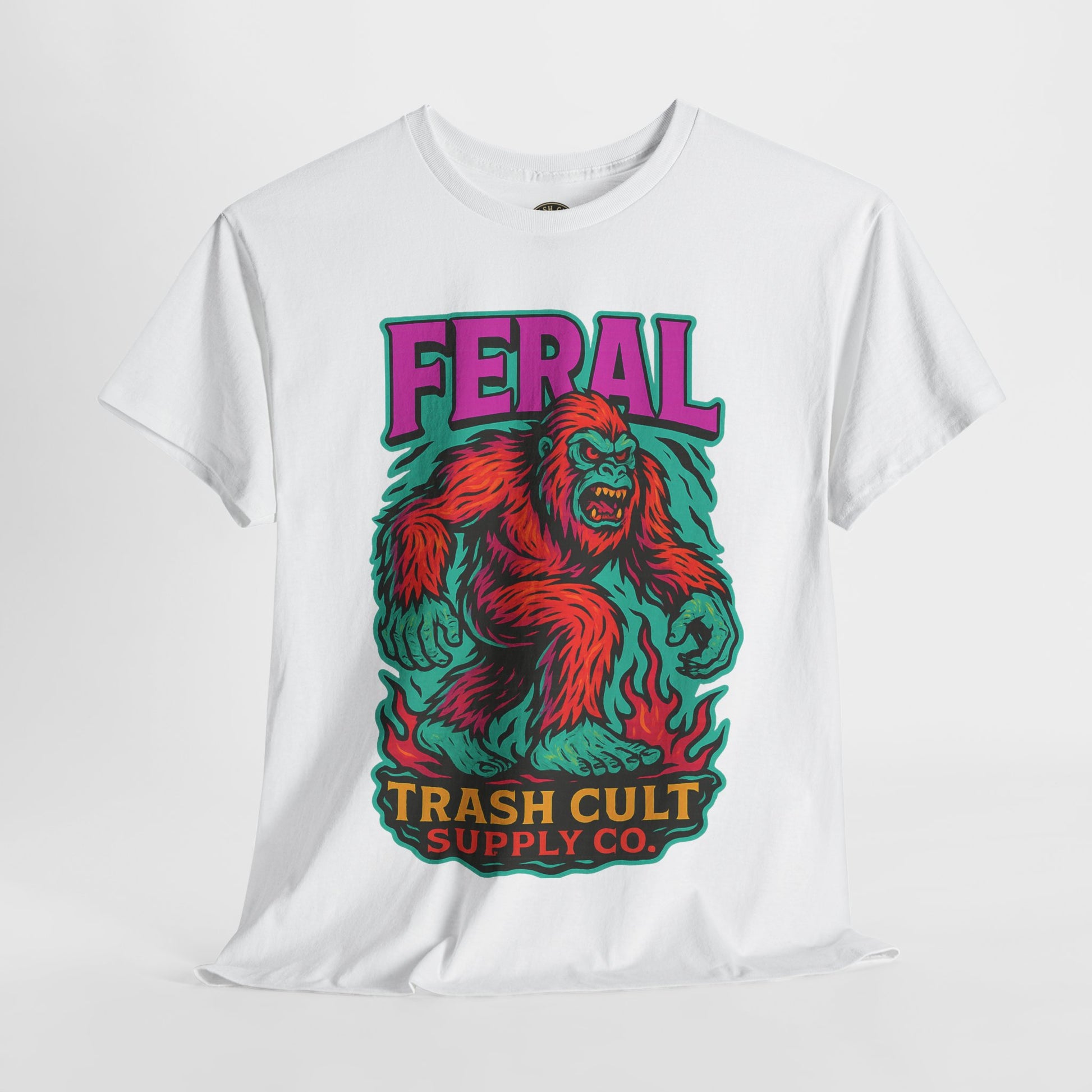FERAL Bigfoot Shirt – Trashcore Bold Colors | Trash Cult Supply Co | Gildan 5000 Tee