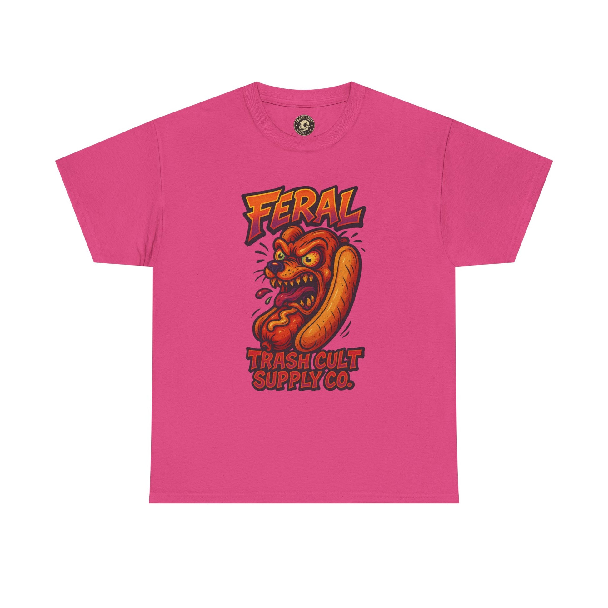 Feral Hot Dog Shirt – Bold Trashcore Art Tee | Trash Cult Supply Co | Gildan 5000 Unisex Fit
