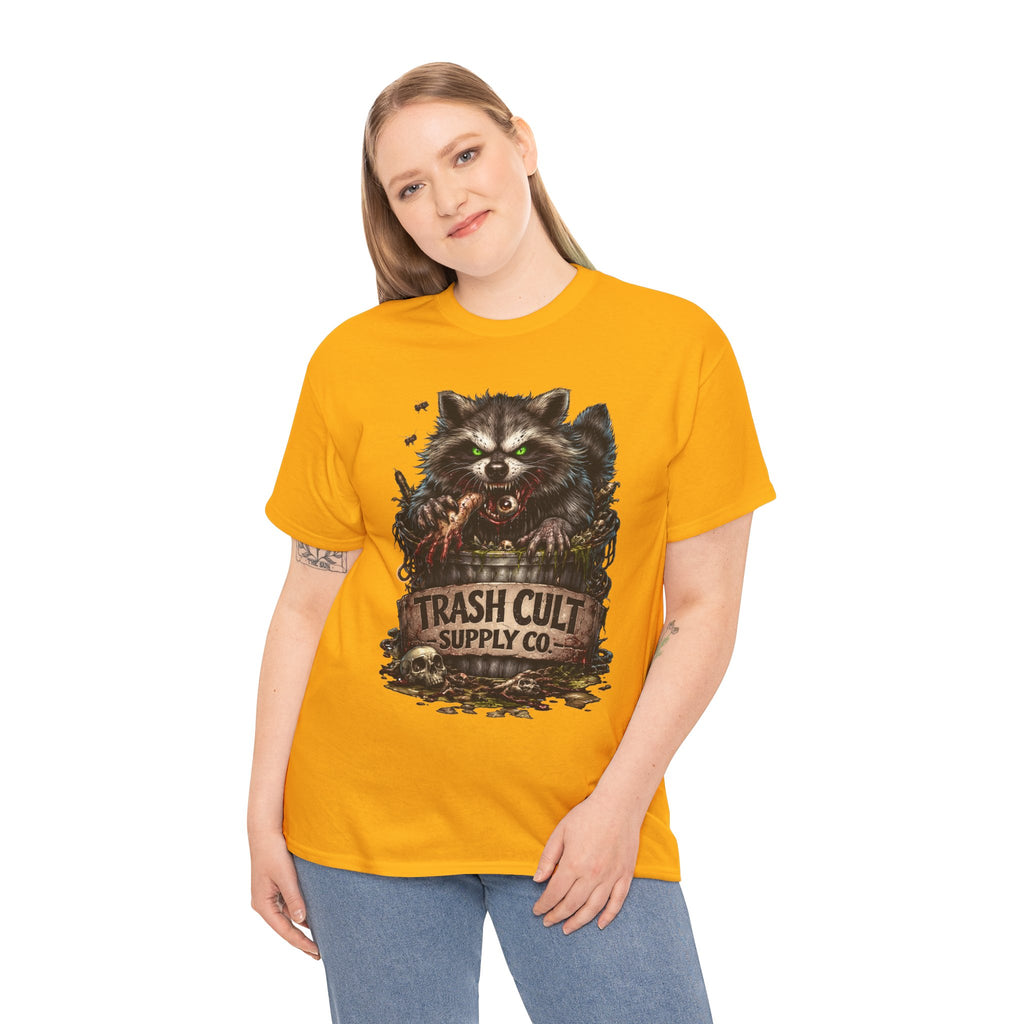 Raccoon 'Trash Cult Supply Co.' Graphic Tee — Vintage Grunge Animal Streetwear