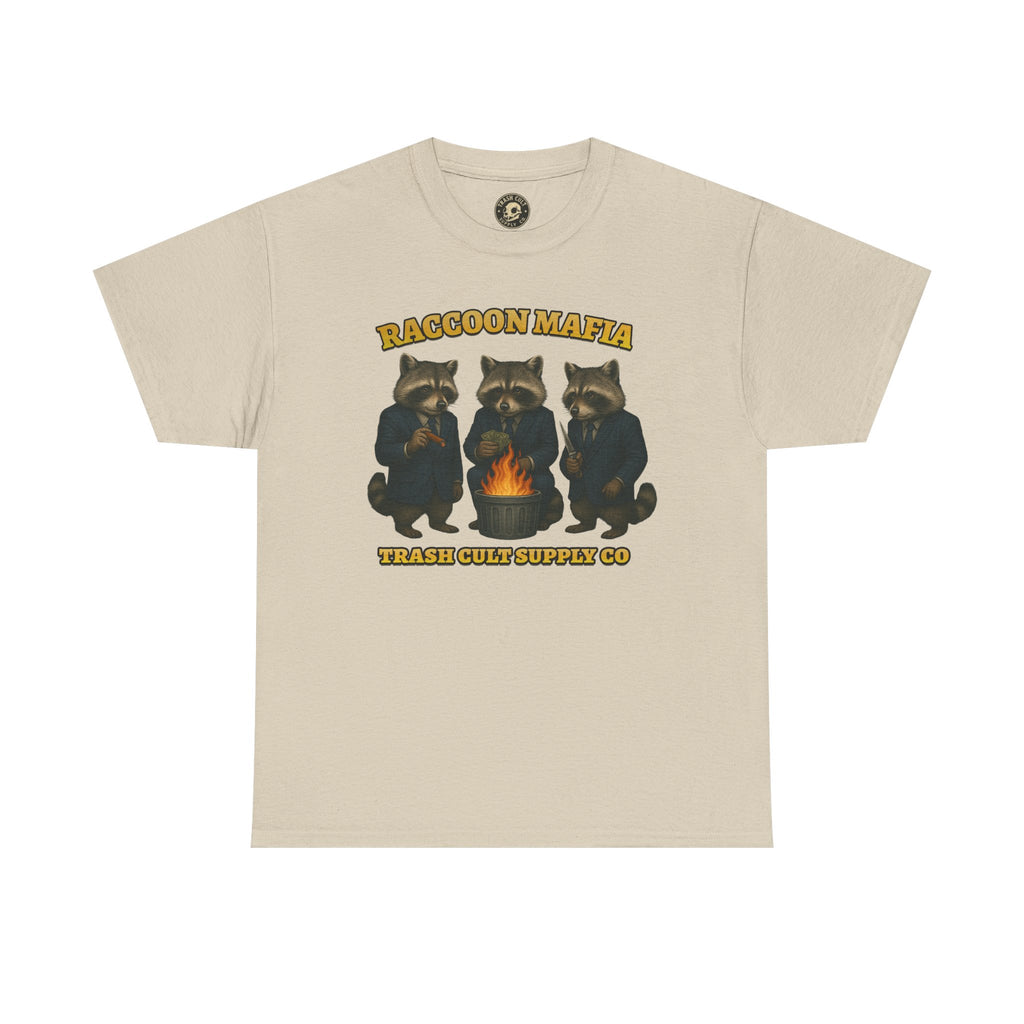 Raccoon Mafia T-Shirt – Realistic Gangster Raccoons in Suits | Trash Cult Supply Co | Gildan 5000