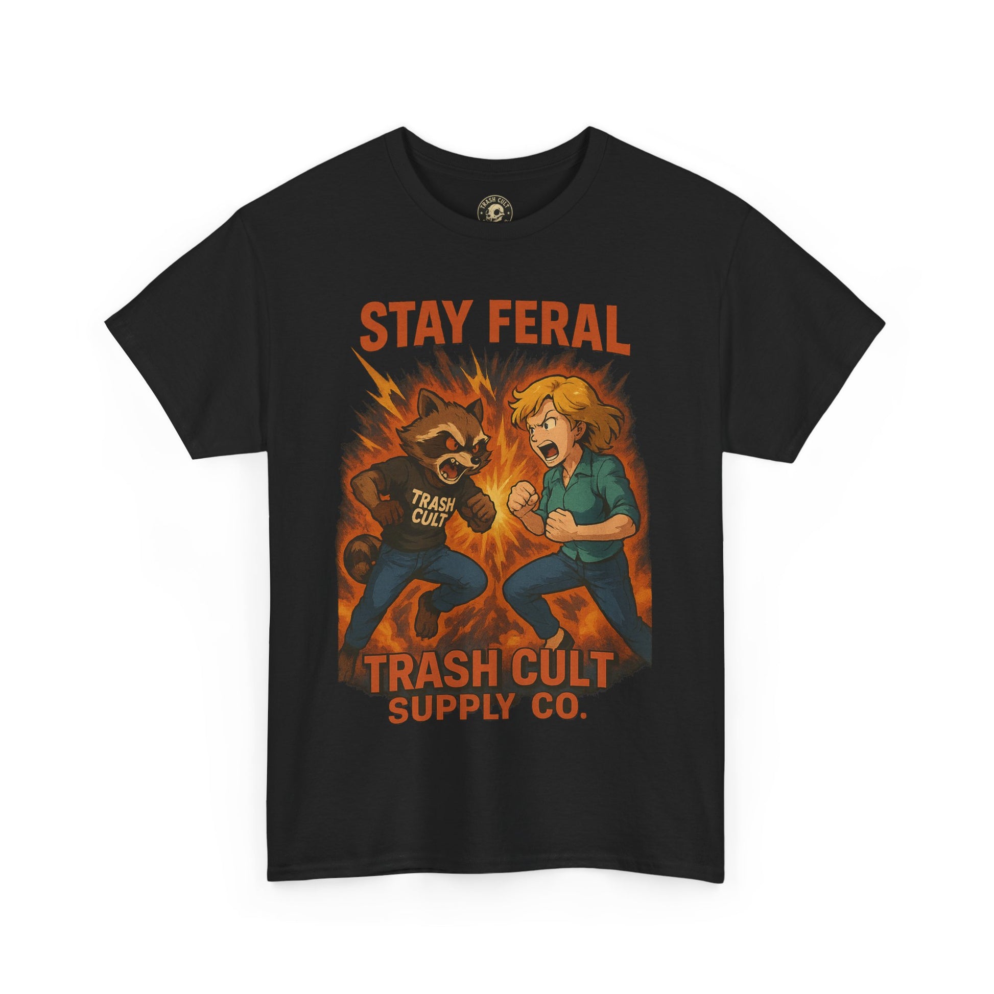 Stay Feral Anime Battle Shirt – Trash Cult Supply Co. | Gildan 5000 Unisex Tee