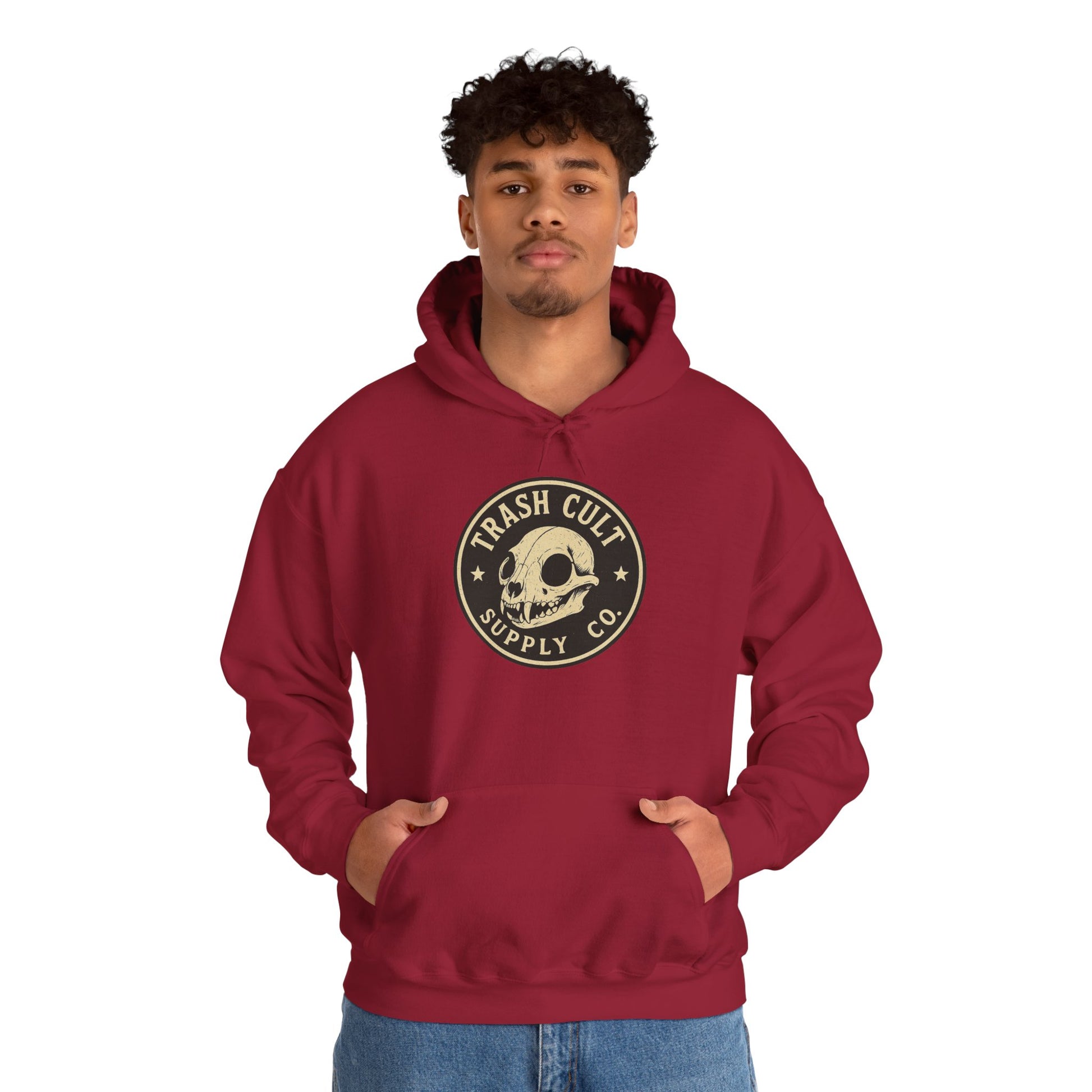 Trash Cult Hooded Sweatshirt, Unisex Hoodie with Skull Design, Perfect for Casual Wear, Gifts for Friends, Cozy Fashion