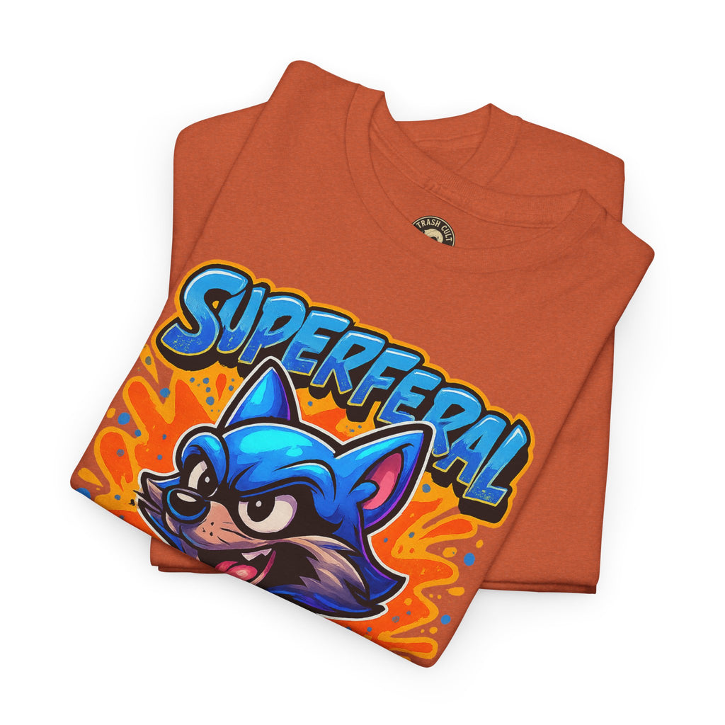 SuperFeral Raccoon Graffiti Shirt – Bold New School Superhero Streetwear | Trash Cult Supply Co