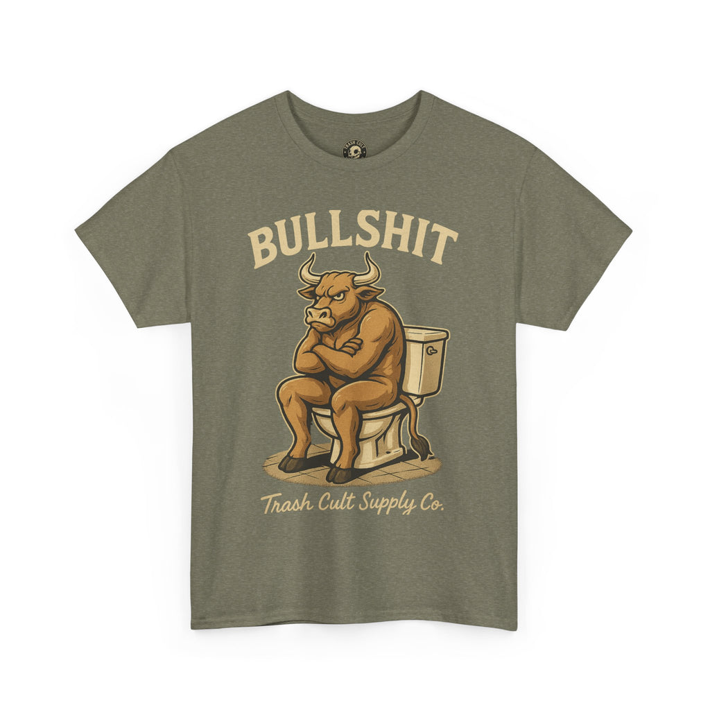 “BULLSHIT” Angry Bull Toilet Tee – Trash Cult Supply Co. | Gildan 5000 T-Shirt