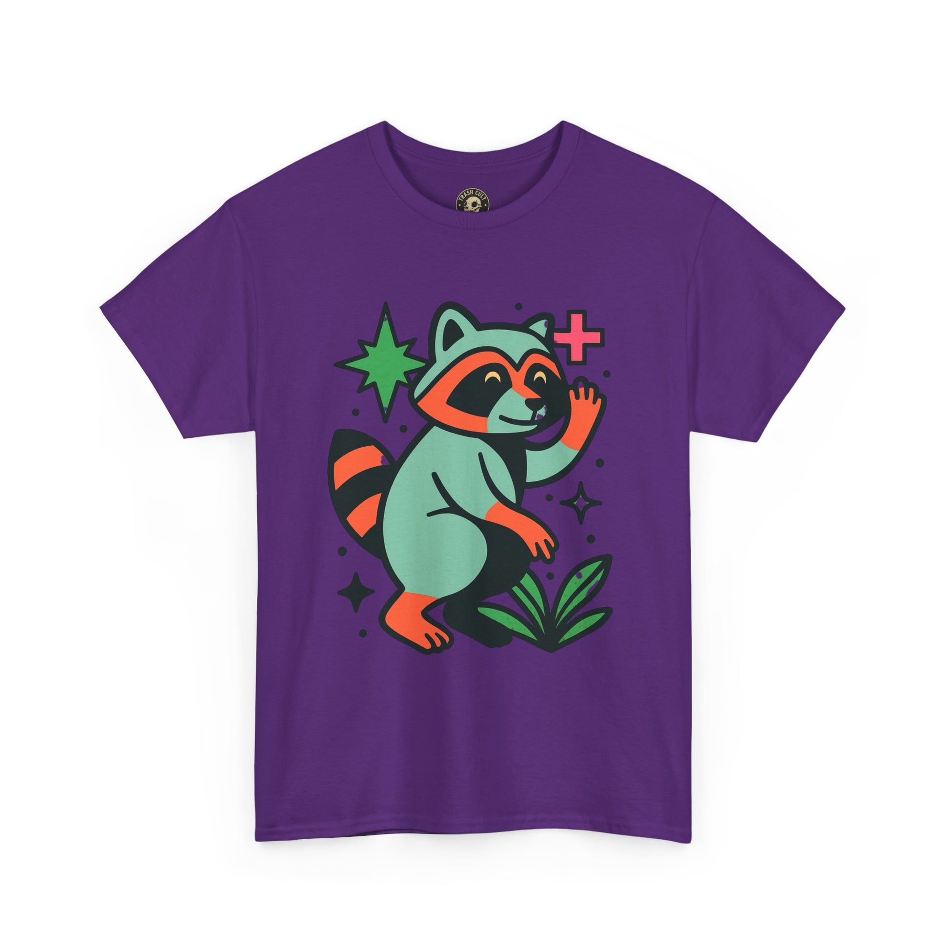 Playful Raccoon Unisex Heavy Cotton Tee | Cute Animal Shirt for Nature Lovers, Graphic Tee, Gift for Kids, Casual Wear, Eco-Friendly