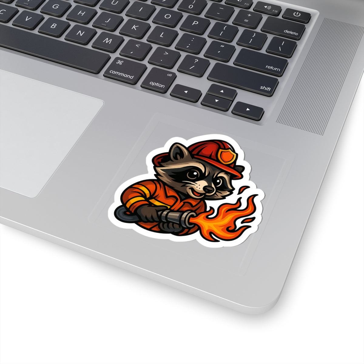 Cute Firefighter Raccoon Stickers | Fun Decals for Kids, Firefighter Gifts, Laptop Decor, Children's Room Decor