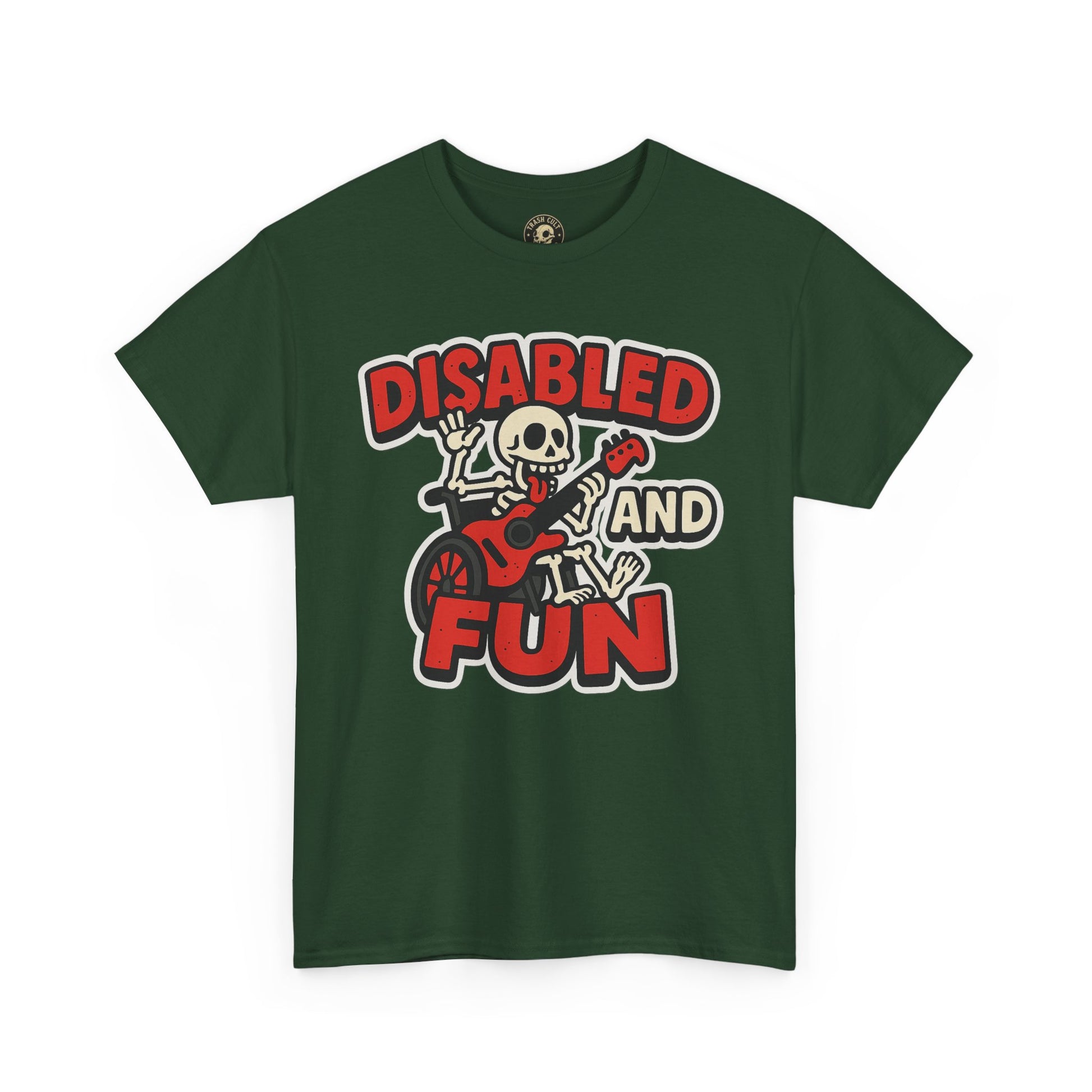 Disabled and Fun Unisex Heavy Cotton Tee, Casual Shirt, Gift for Friends, Music Lovers Gift, Fun T-Shirt, Halloween Wear, Everyday Comfort