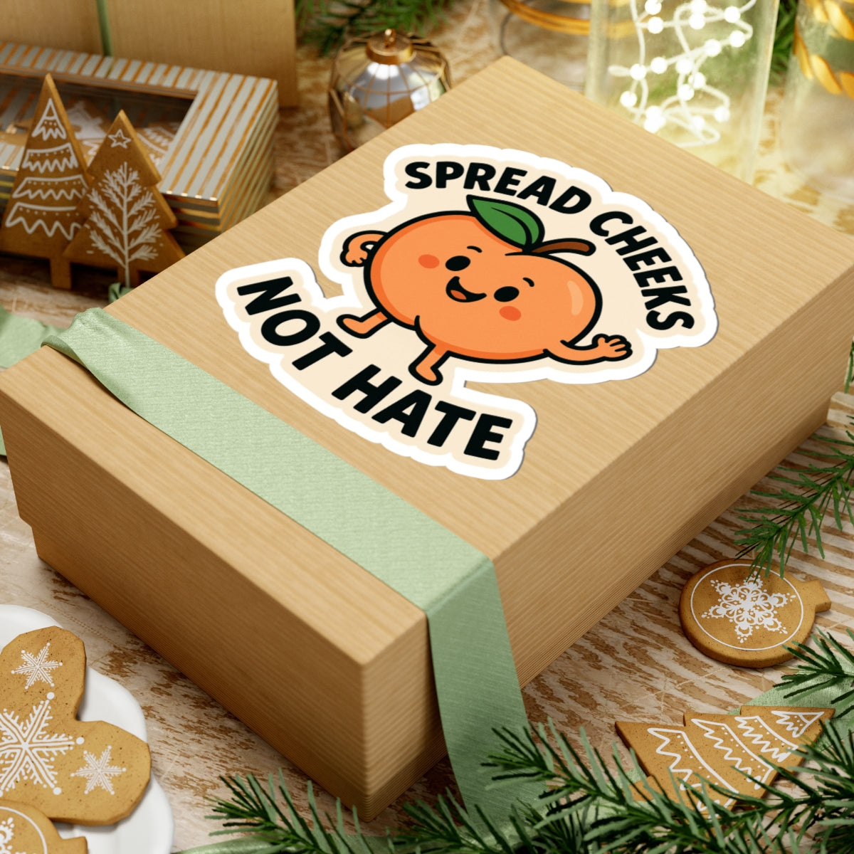 Cheeky Fruit Sticker Set, Fun Laptop Decals, Spread Cheeks Not Hate, Cute Peach Stickers, Quirky Gift for Friends