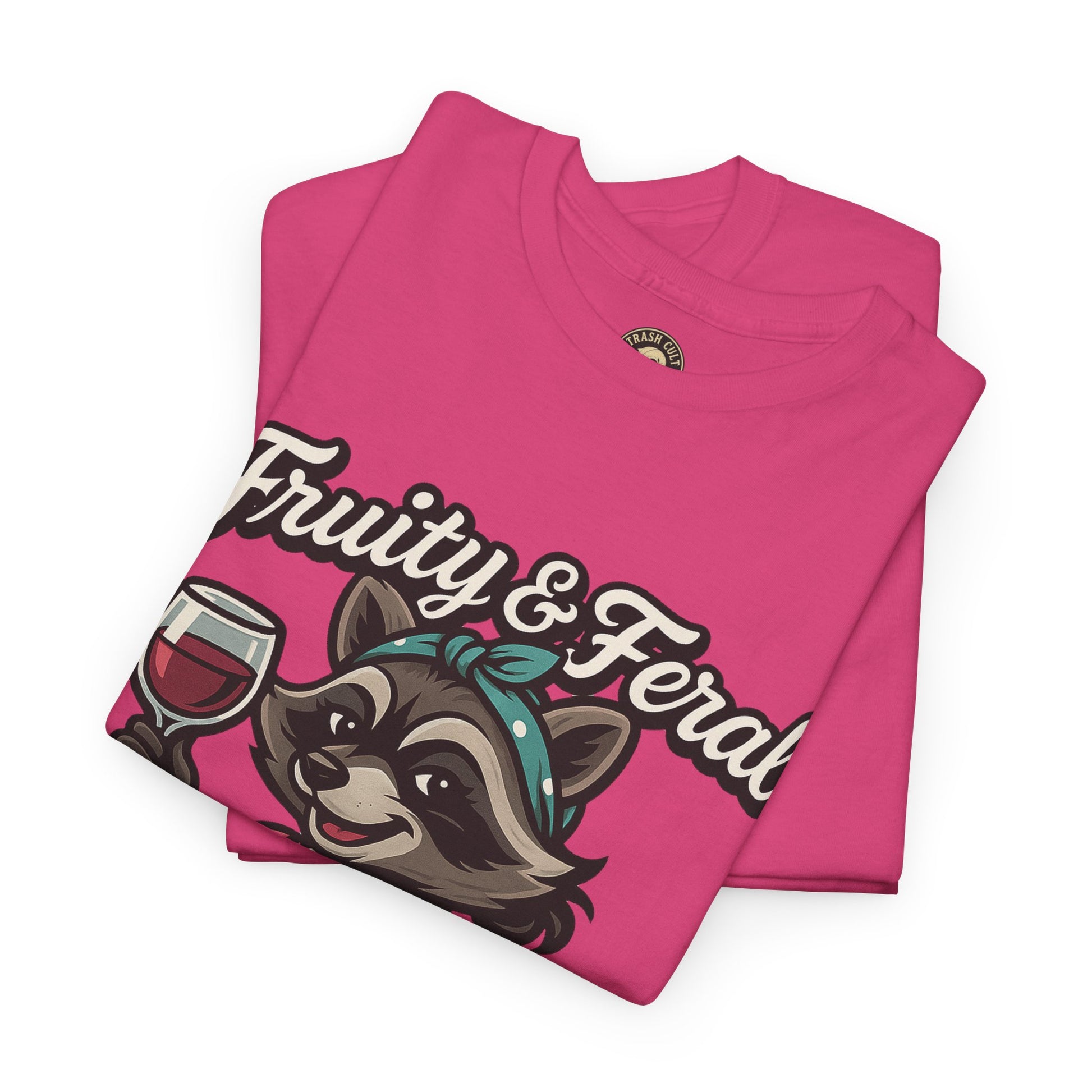 Fruity & Feral Raccoon Housewife Tee – Trash Cult Supply Co. on Gildan 5000