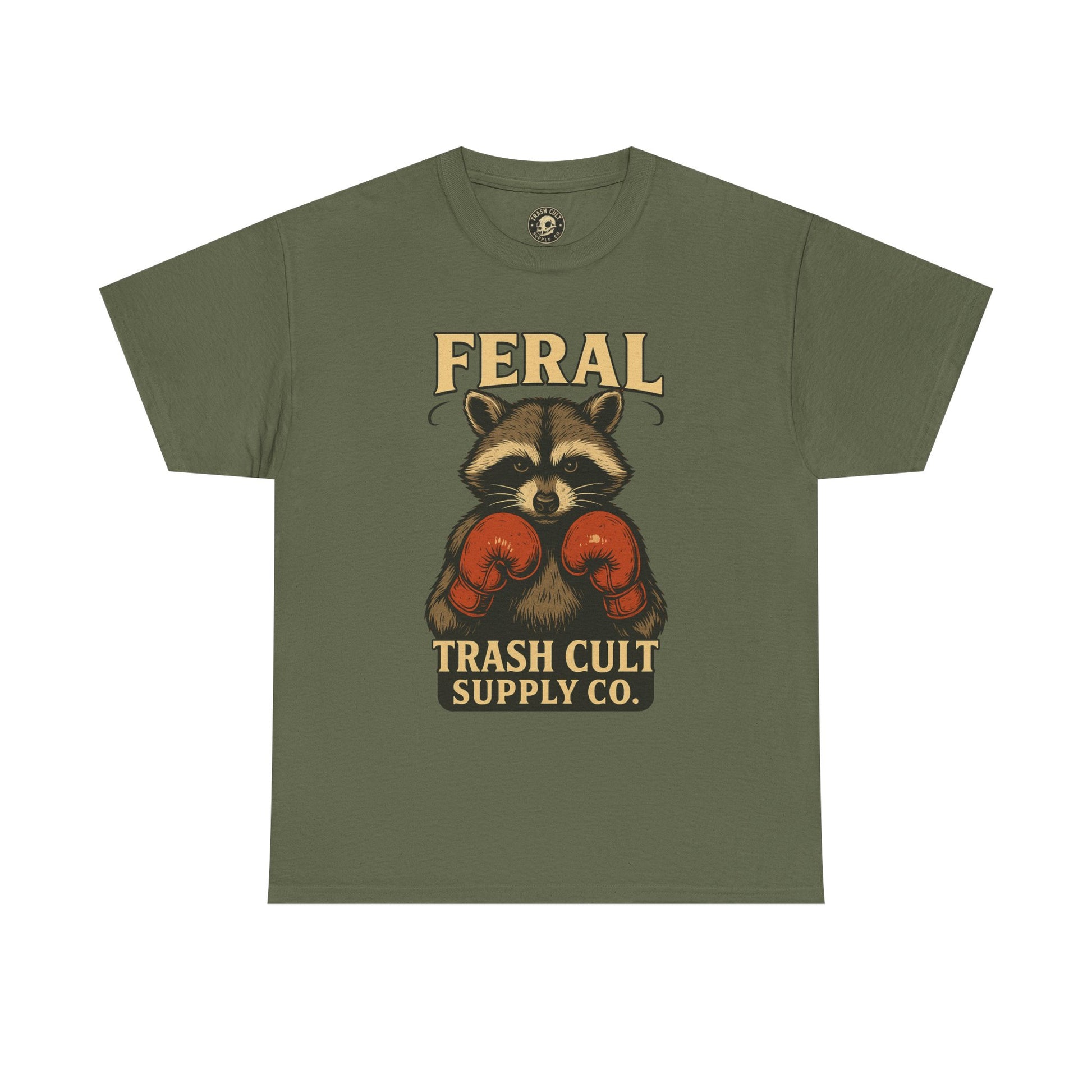 Feral Raccoon Tee - Unisex Heavy Cotton Tee, Cute Animal Shirt, Trendy Graphic Tee, Fun Gift for Animal Lovers, Casual Everyday Wear