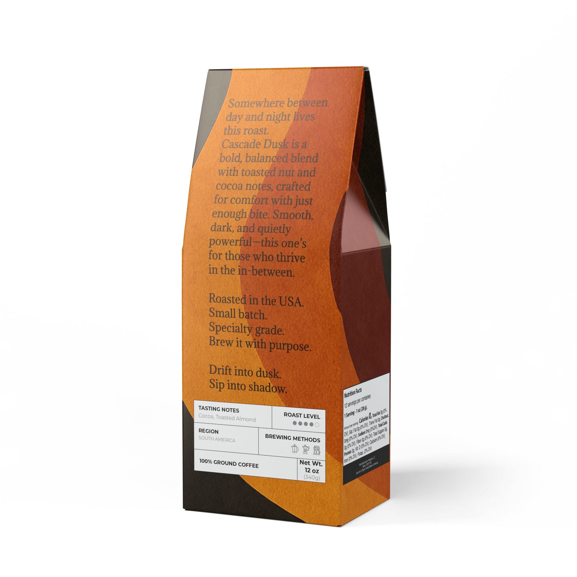 🌒 Cascade Dusk – Medium-Dark Roast Coffee (12oz)