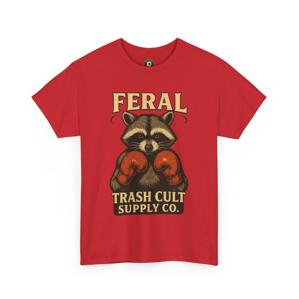 Feral Raccoon Tee - Unisex Heavy Cotton Tee, Cute Animal Shirt, Trendy Graphic Tee, Fun Gift for Animal Lovers, Casual Everyday Wear