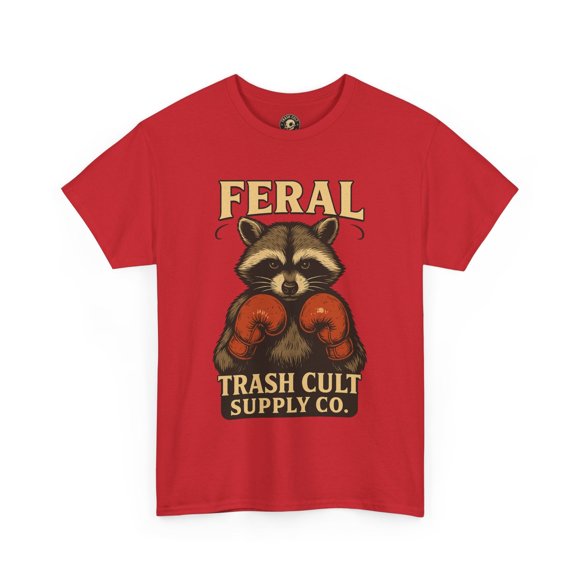 Feral Raccoon Tee - Unisex Heavy Cotton Tee, Cute Animal Shirt, Trendy Graphic Tee, Fun Gift for Animal Lovers, Casual Everyday Wear