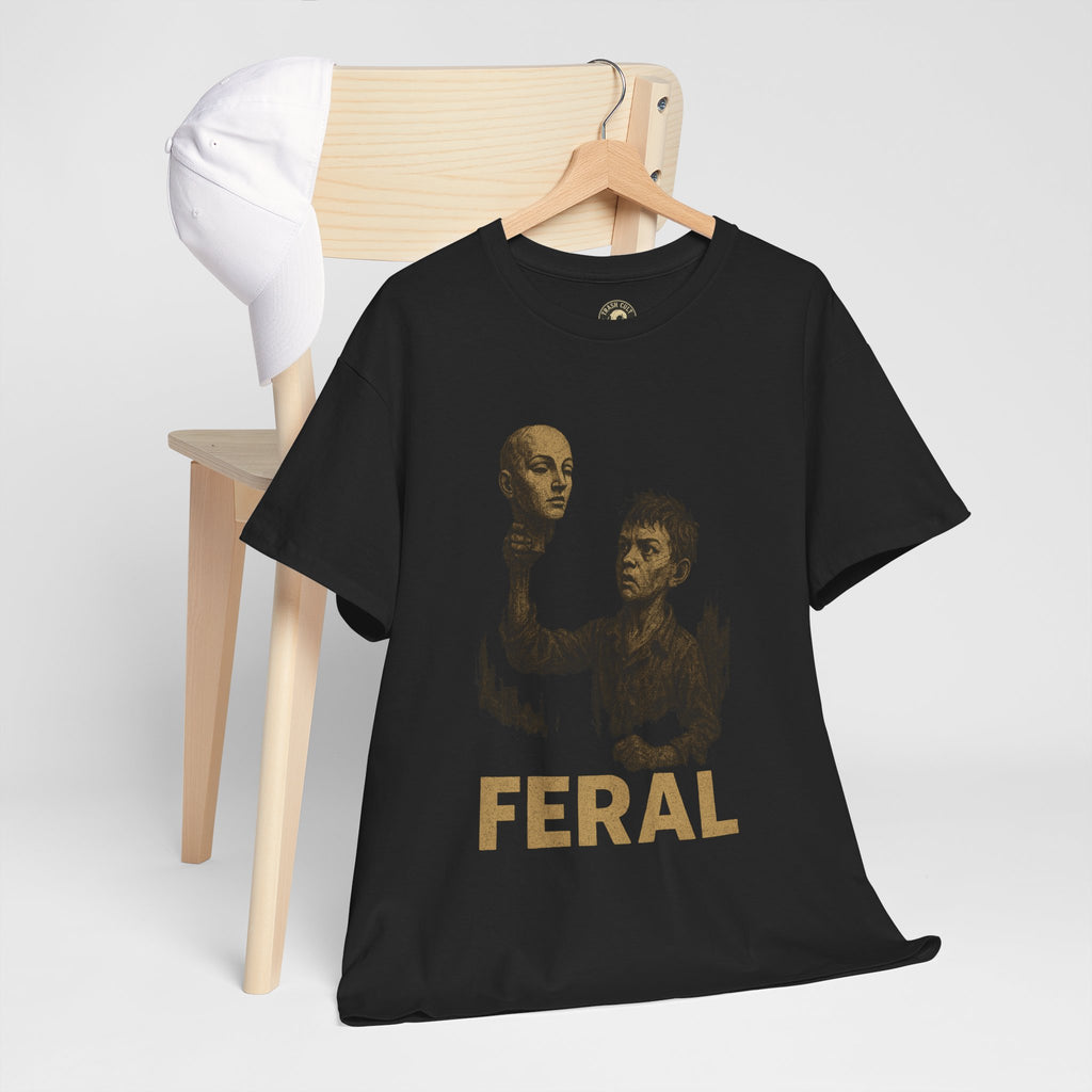 FERAL Mannequin Head T-Shirt – Vintage Post-Apocalyptic Graphic Tee | Gildan 5000 Cotton Shirt
