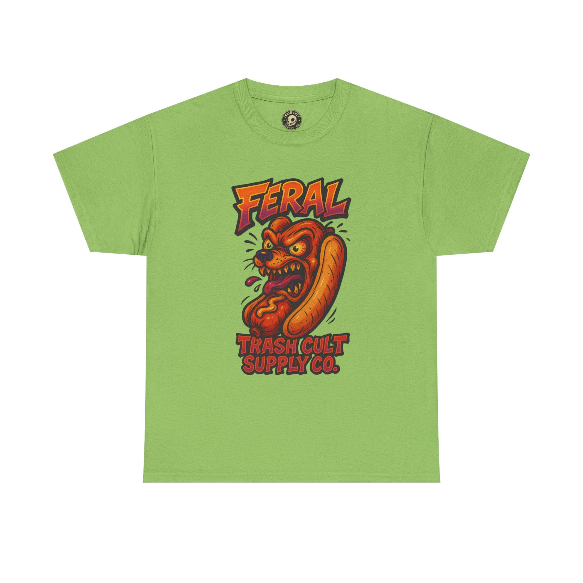 Feral Hot Dog Shirt – Bold Trashcore Art Tee | Trash Cult Supply Co | Gildan 5000 Unisex Fit