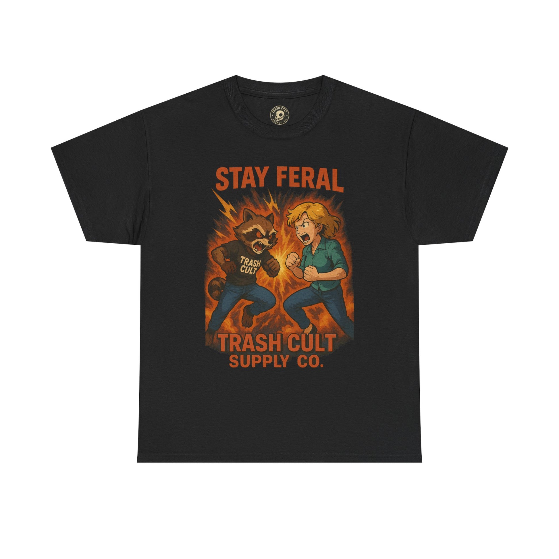 Stay Feral Anime Battle Shirt – Trash Cult Supply Co. | Gildan 5000 Unisex Tee