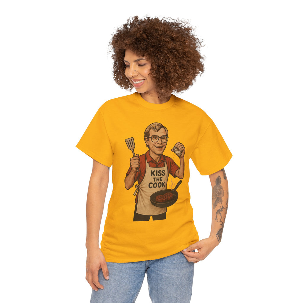 Kiss the Cook Dark Humor Chef Shirt – Creepy Retro Kitchen Parody