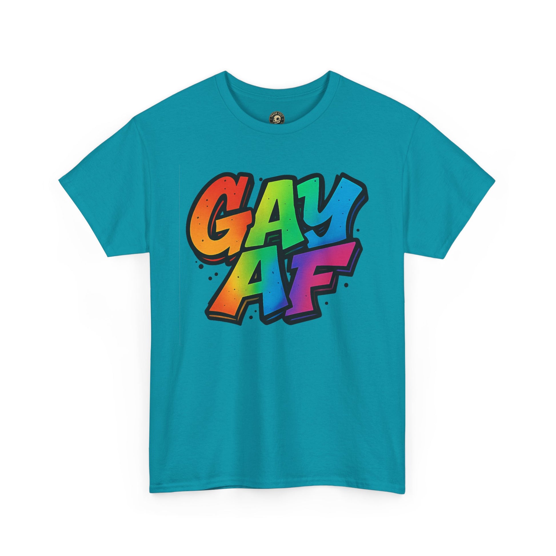 Pride Graphic Tee, Vibrant Gay AF Cotton T-Shirt, LGBTQ+ Celebration Wear, Fun Gift for Friends, Festival Fashion