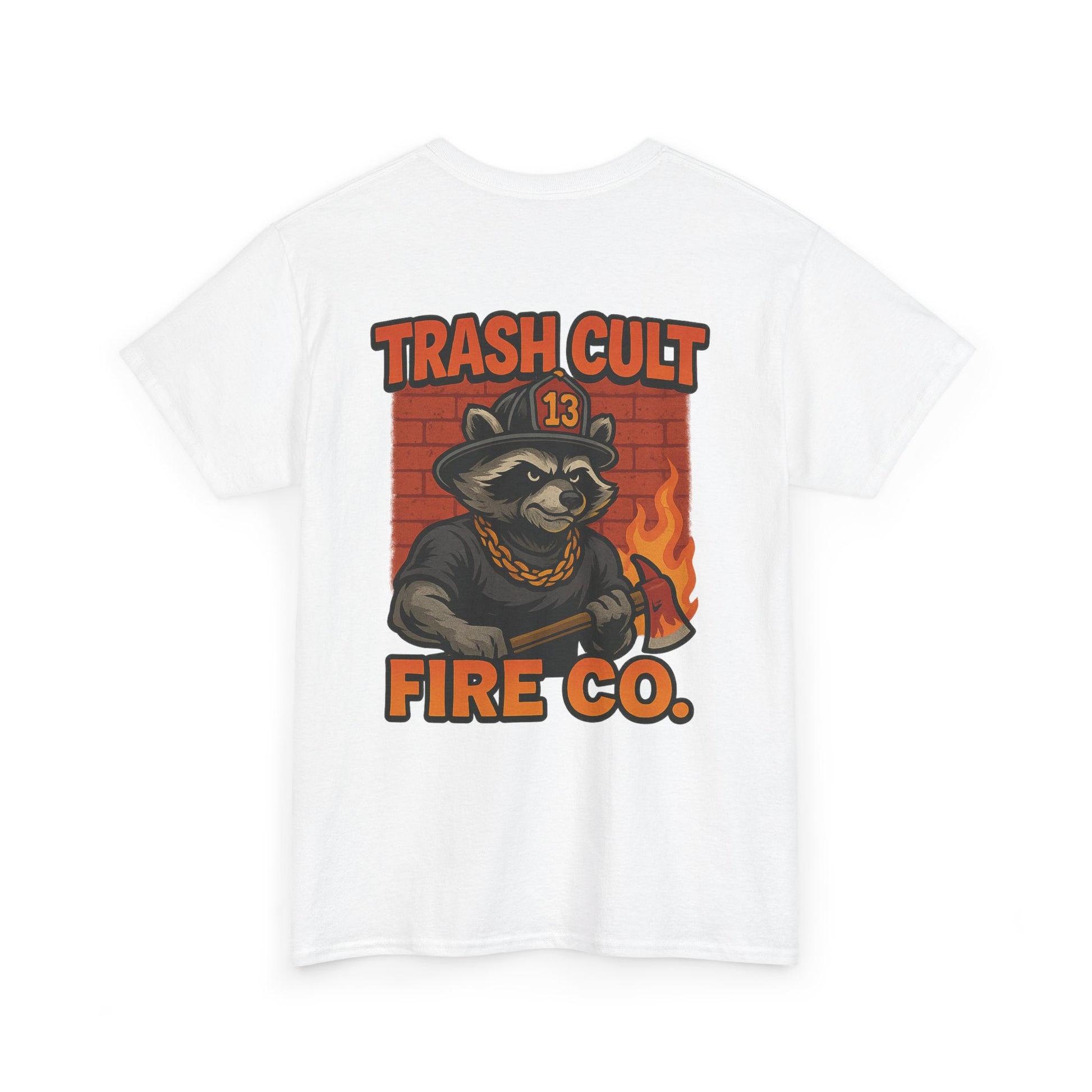 Trash Cult Fire Co. Unisex Tee - Quirky Raccoon Design, Fun Gift, Casual Wear, Firefighter Humor, Unique Apparel