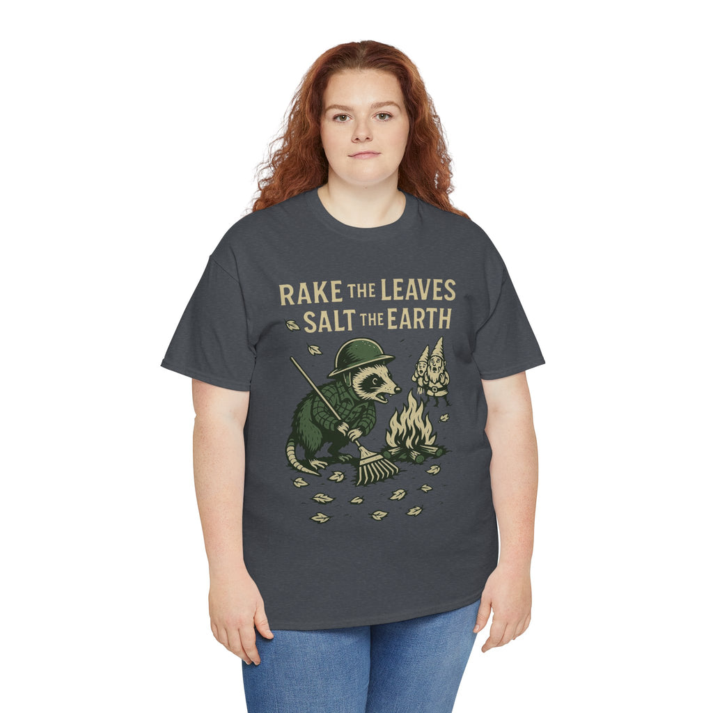Rake the Leaves Salt the Earth Shirt – Possum Yard Warfare Tee – Fall of Humanity Collection – Trash Cult Supply Co.