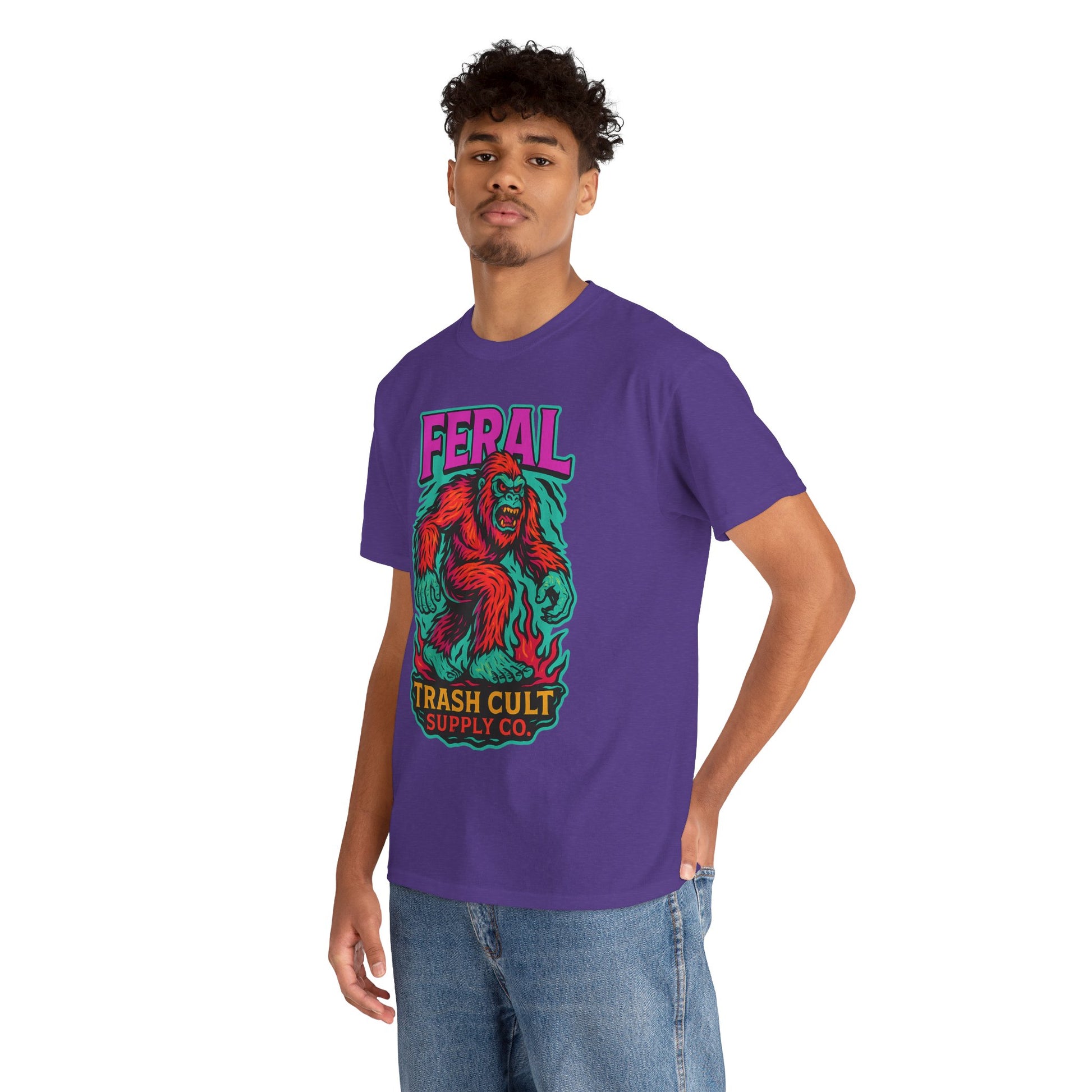 FERAL Bigfoot Shirt – Trashcore Bold Colors | Trash Cult Supply Co | Gildan 5000 Tee