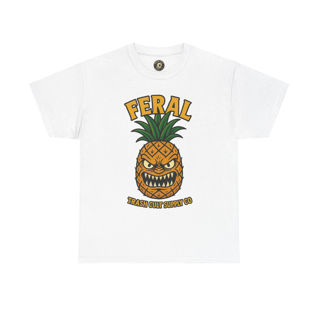 Feral Evil Pineapple Shirt – Aggressive Fruit Trashcore Tee – Gildan 5000 Unisex