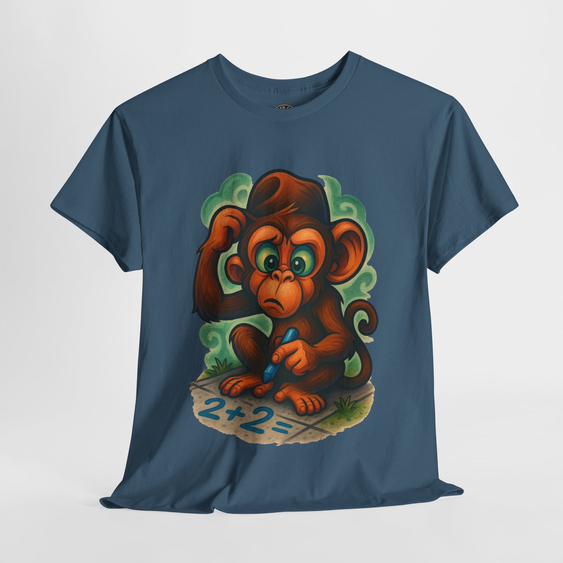 Confused Monkey Math Shirt – Funny Thoughtful Graphic Tee | Unisex Gildan 5000
